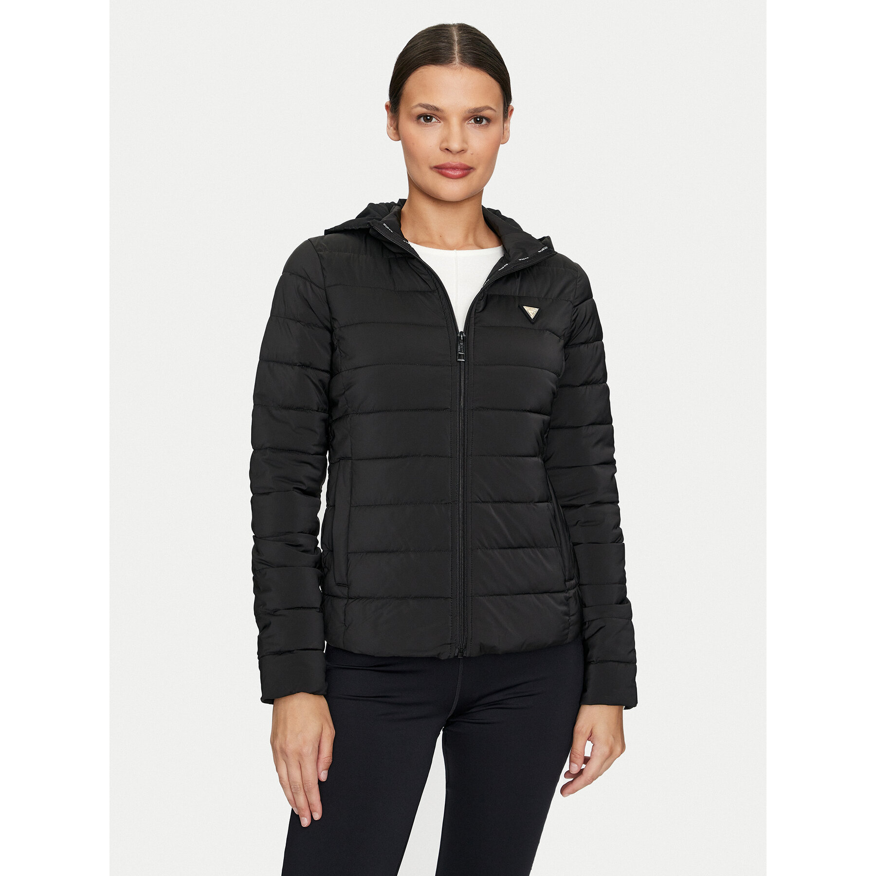 Guess Kurtka przejściowa Solid Heavy Diann V4YL04 WF3X0 Czarny Regular Fit