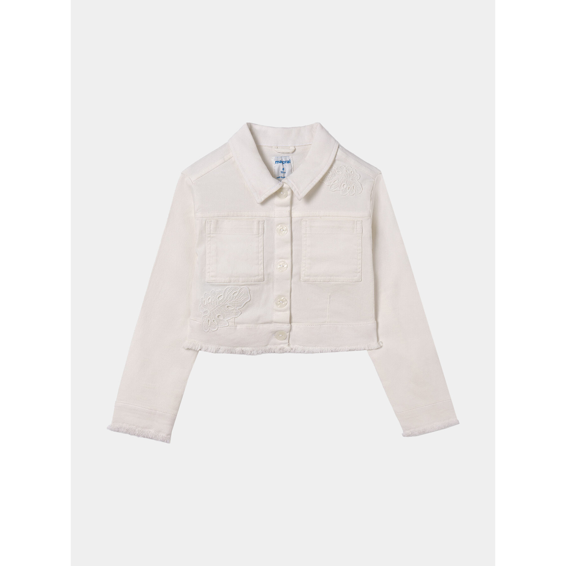 Mayoral Kurtka jeansowa 6459 Biały Regular Fit