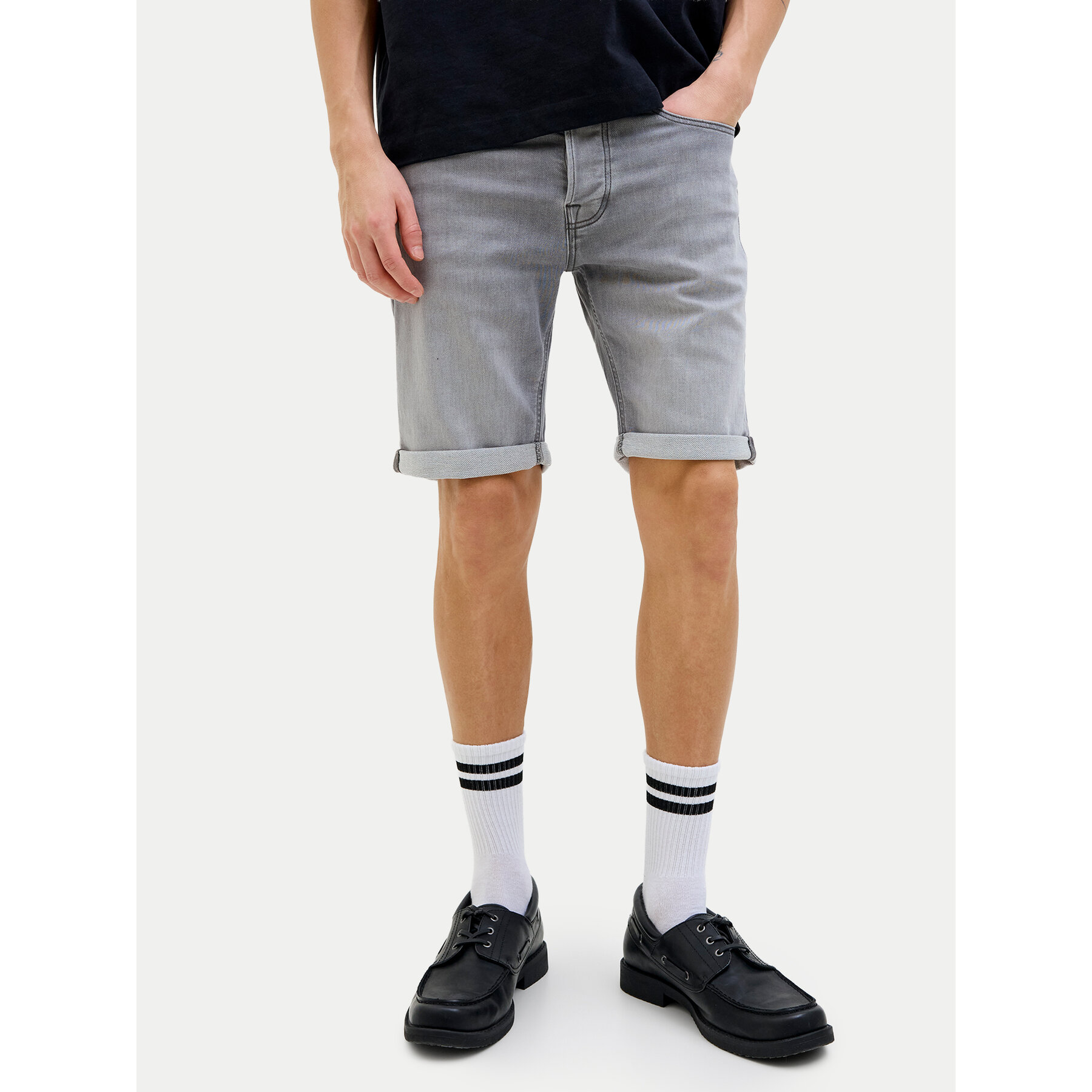 Jack & Jones Szorty jeansowe Rick 12269502 Szary Regular Fit