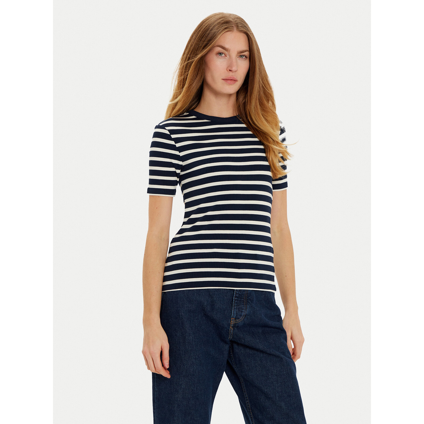 Tommy Hilfiger Bluzka WW0WW43918 Granatowy Slim Fit