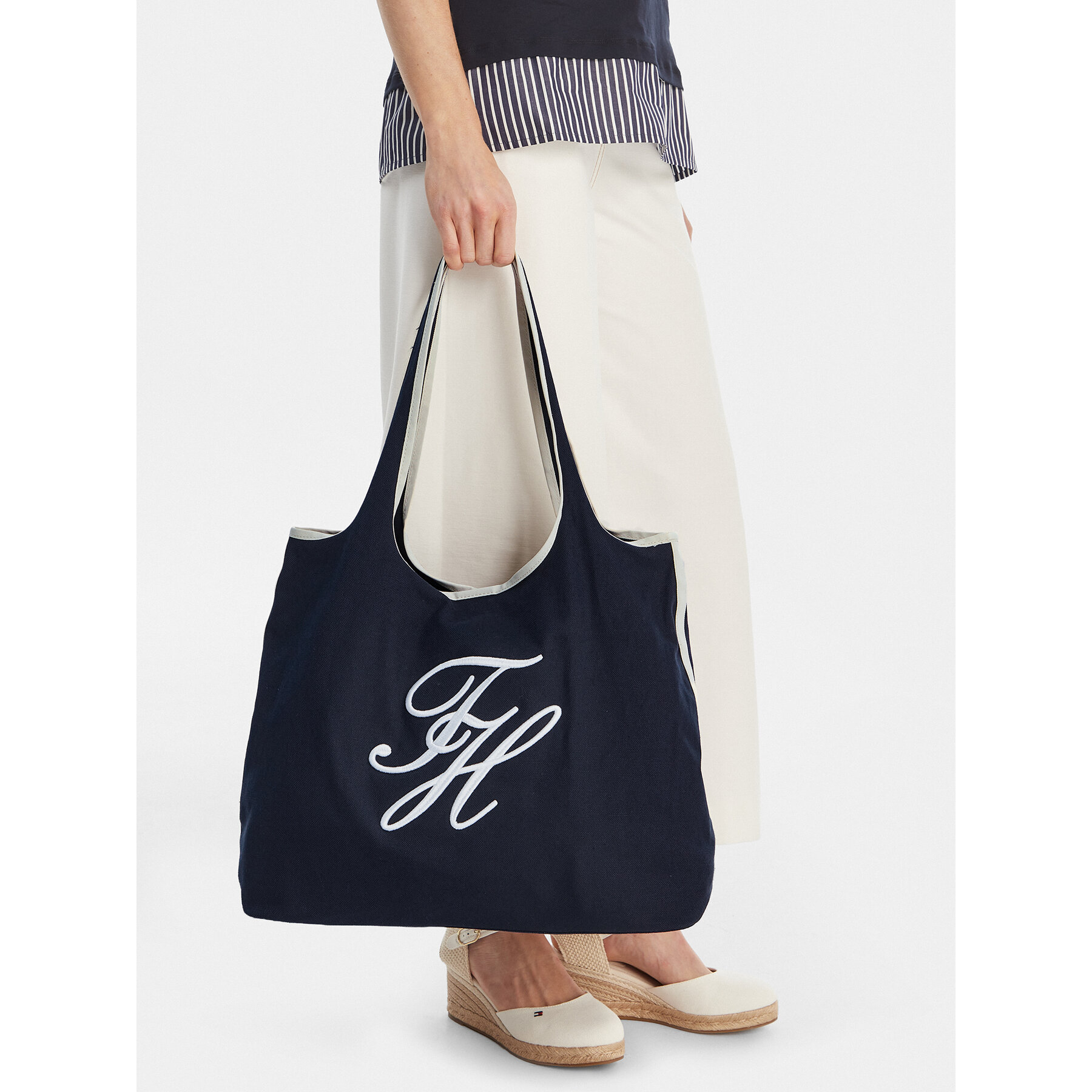 Tommy Hilfiger Torebka Th Summer Tote Canvas AW0AW18398 Granatowy