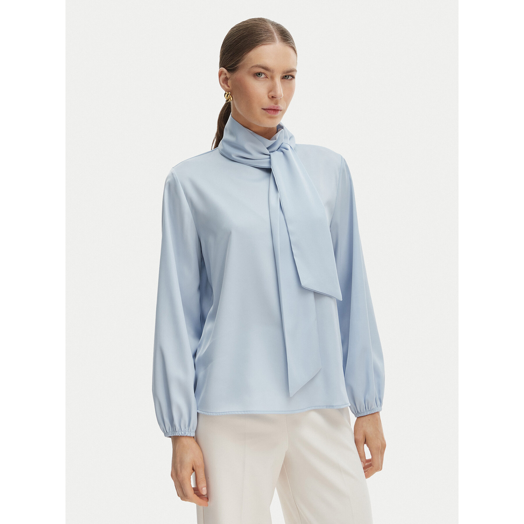 Rinascimento Bluzka CFC0127771003 Błękitny Regular Fit