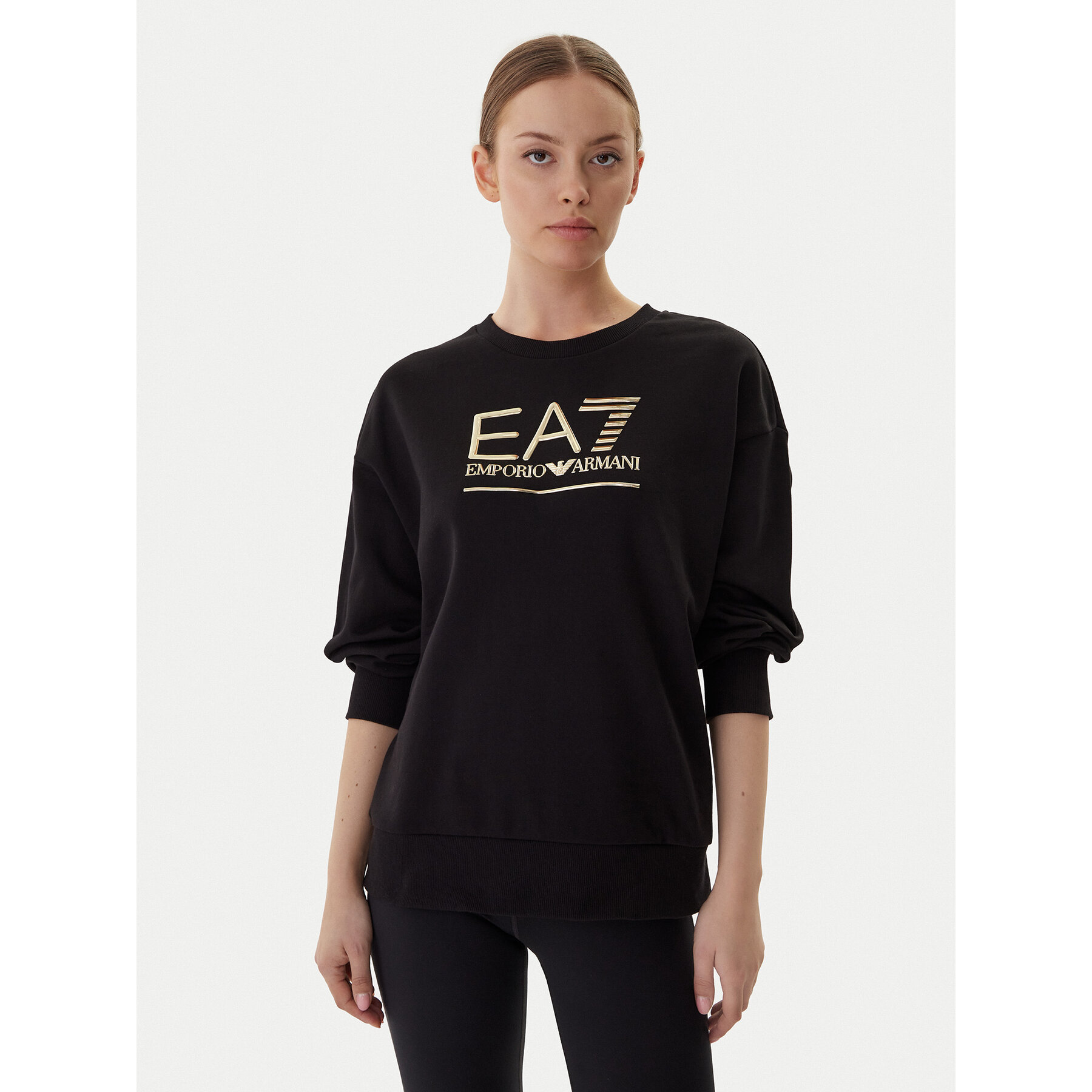 EA7 Emporio Armani Bluza 7W000416 AF12473 MC021 Czarny Relaxed Fit