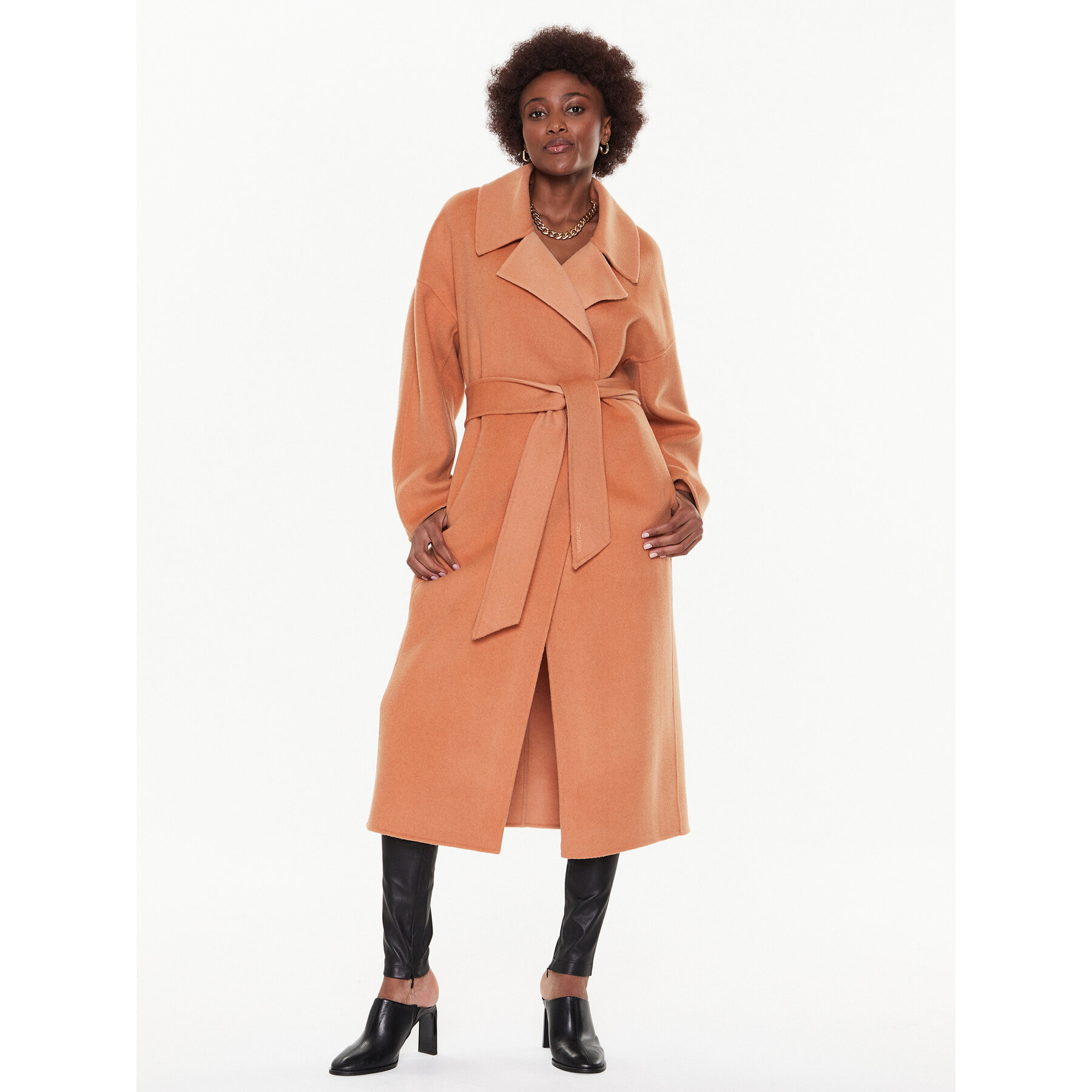 Calvin Klein Płaszcz wełniany K20K205006 Pomarańczowy Oversize