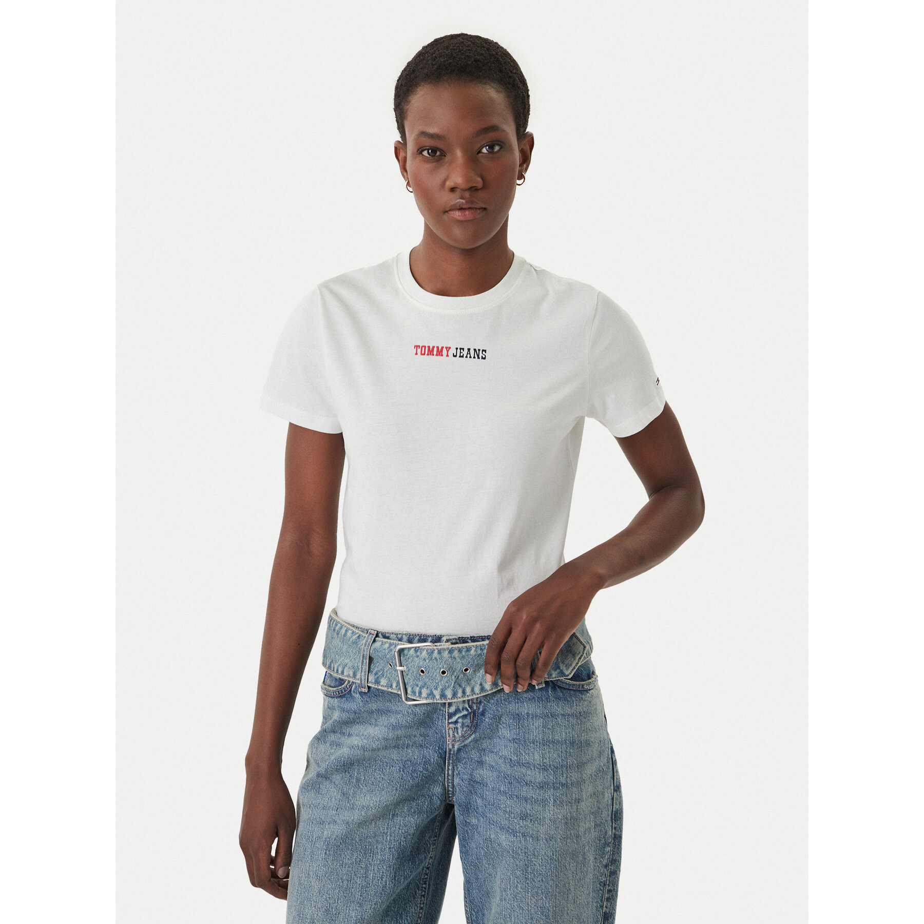 Tommy Jeans T-Shirt DW0DW22277 Biały Regular Fit