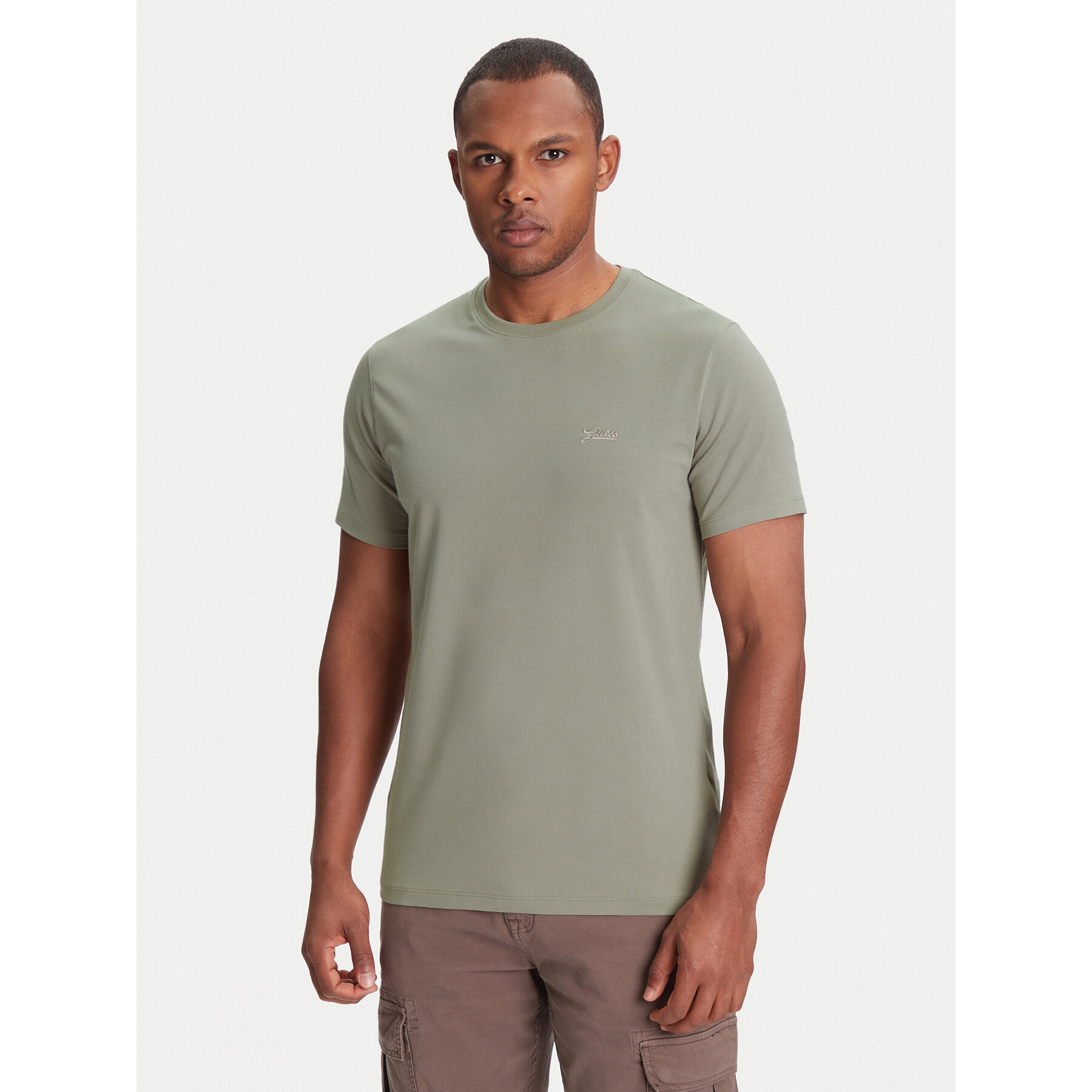 Guess T-Shirt M4GI70 KC9X0 Khaki Slim Fit