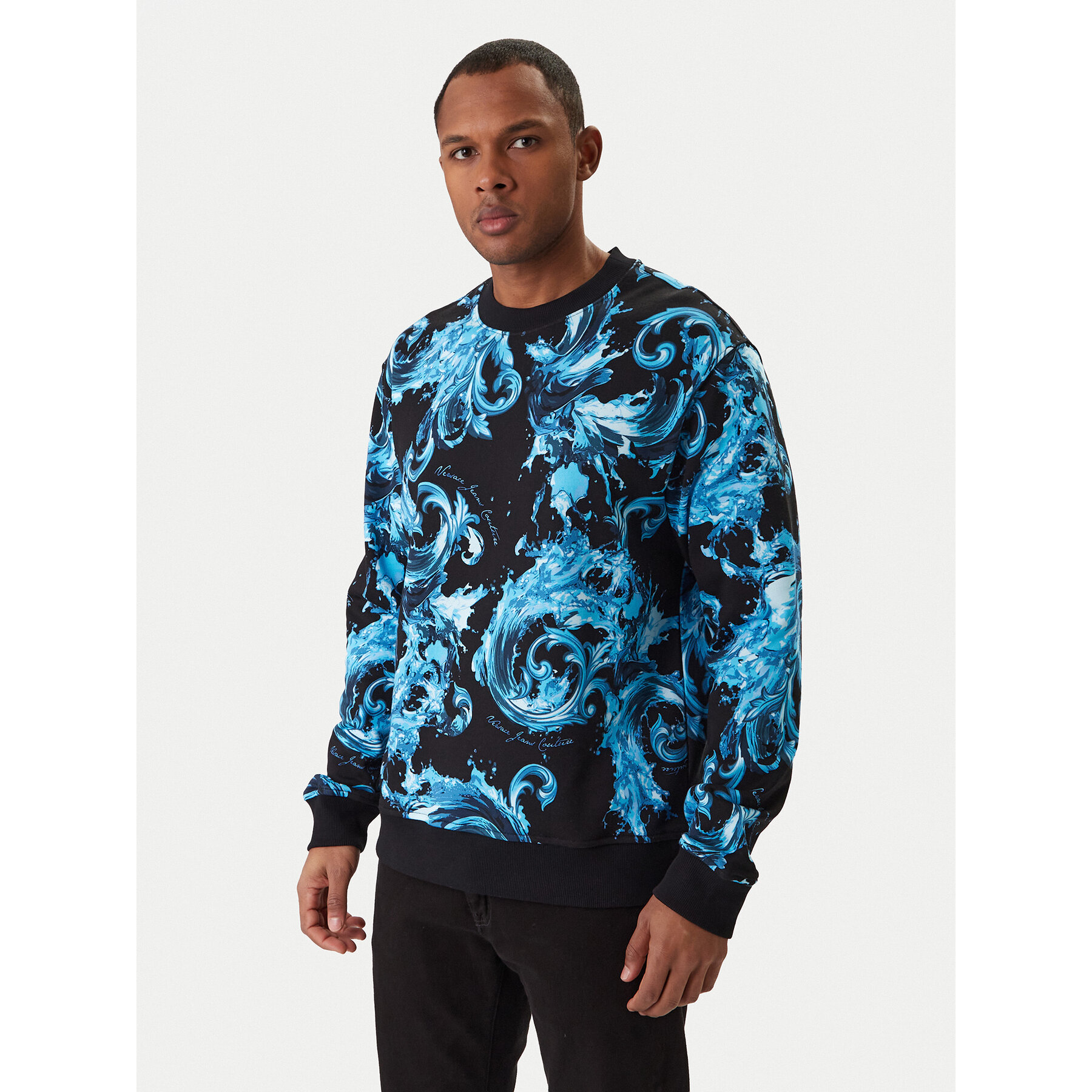 Versace Jeans Couture Bluza 80GAI3R0 FS196 Niebieski Regular Fit
