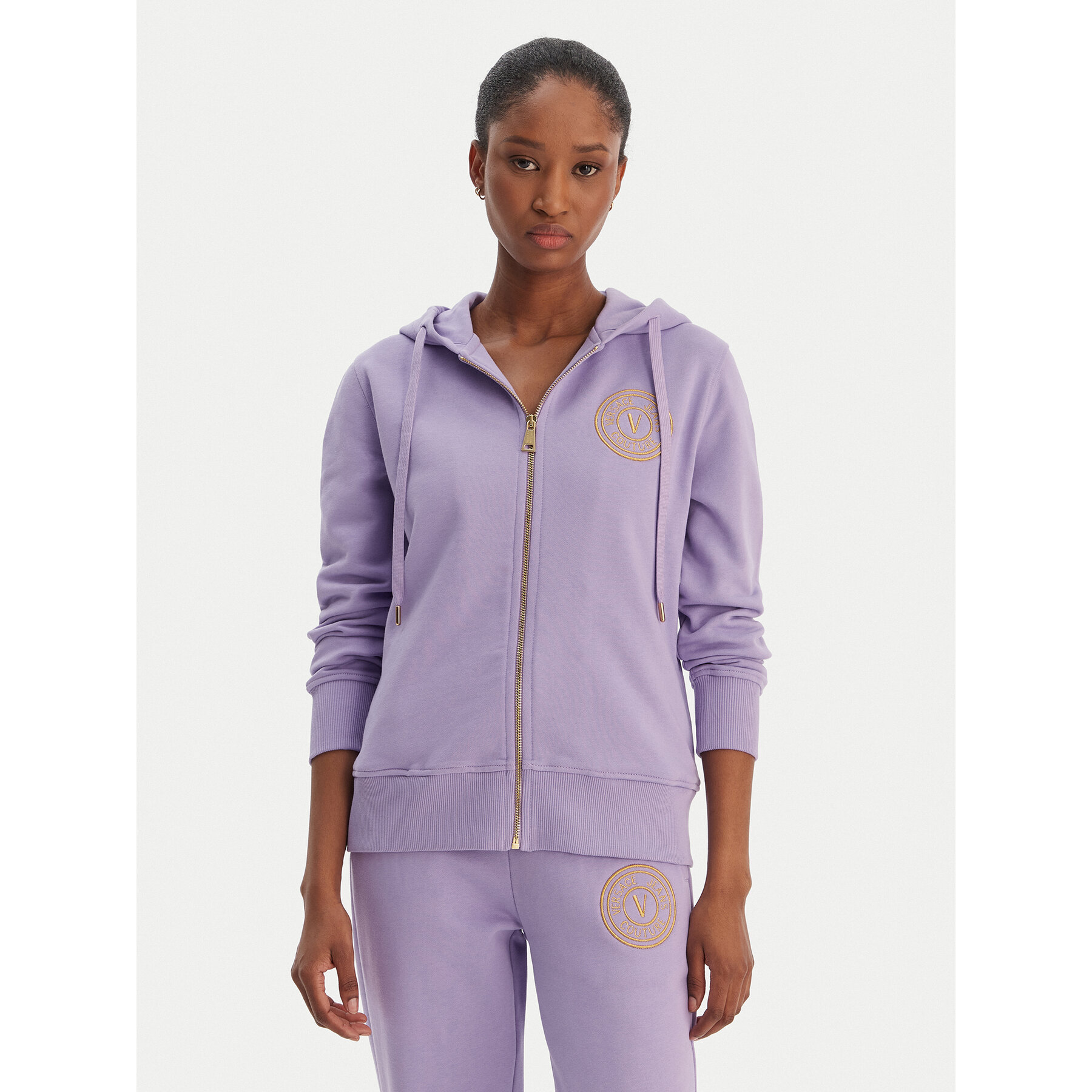 Versace Jeans Couture Bluza 80HAIT02 CF01T Fioletowy Regular Fit