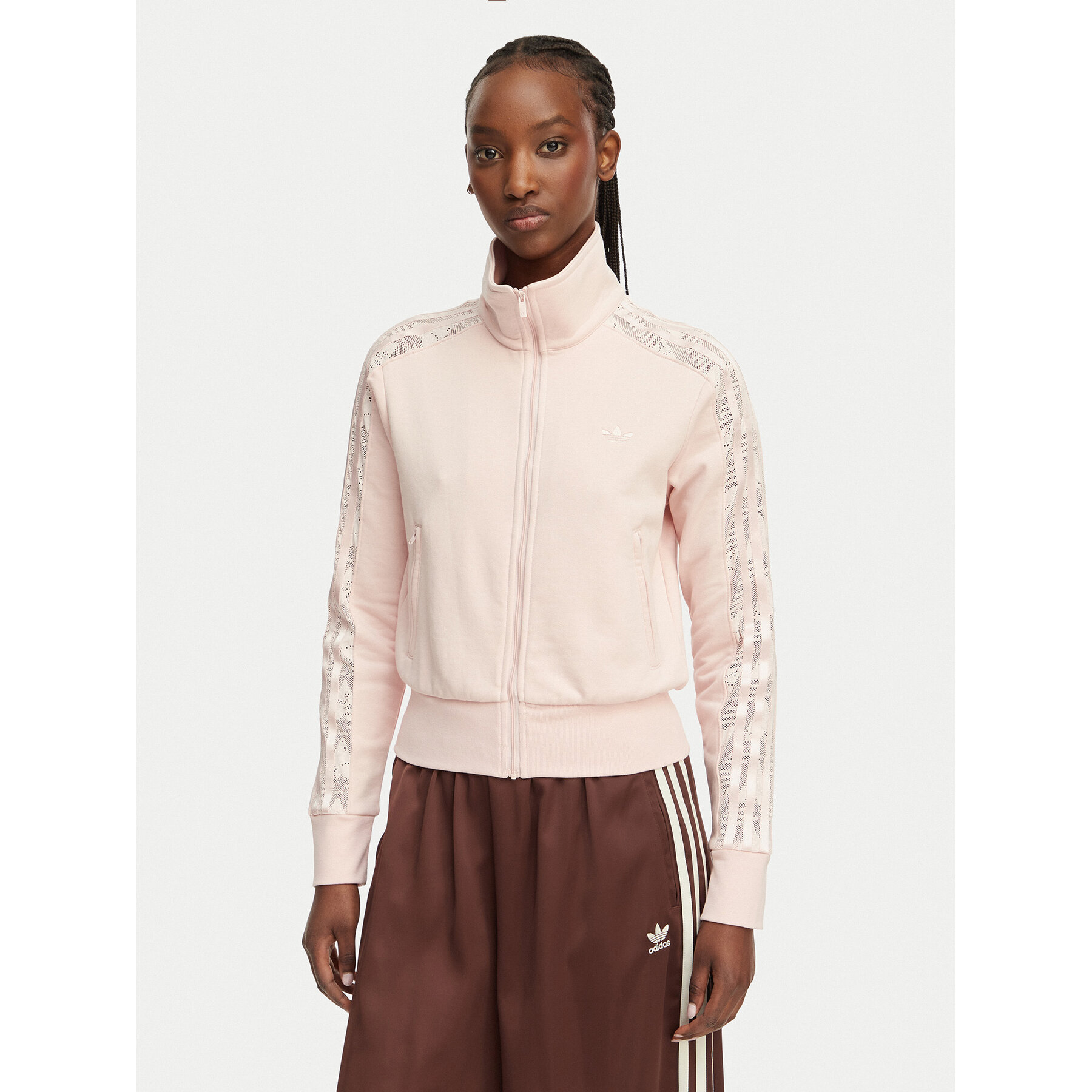 adidas Bluza Firebird Lace KC6450 Różowy Slim Fit