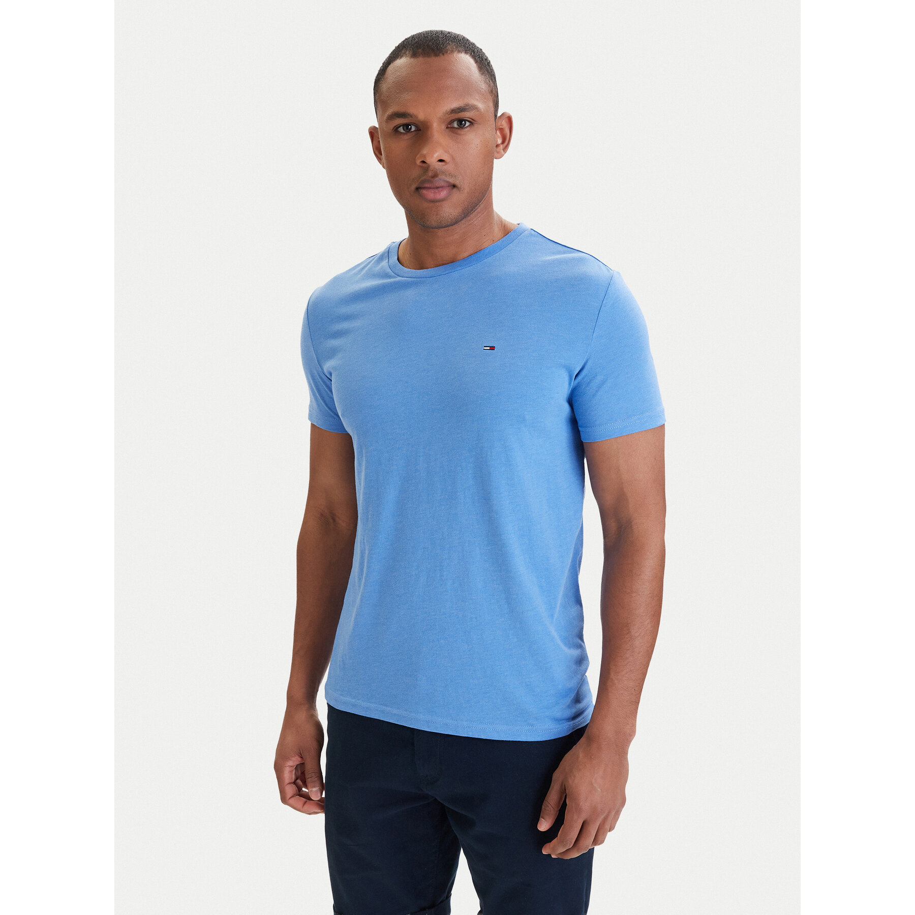 Tommy Jeans T-Shirt DM0DM20363 Niebieski Slim Fit