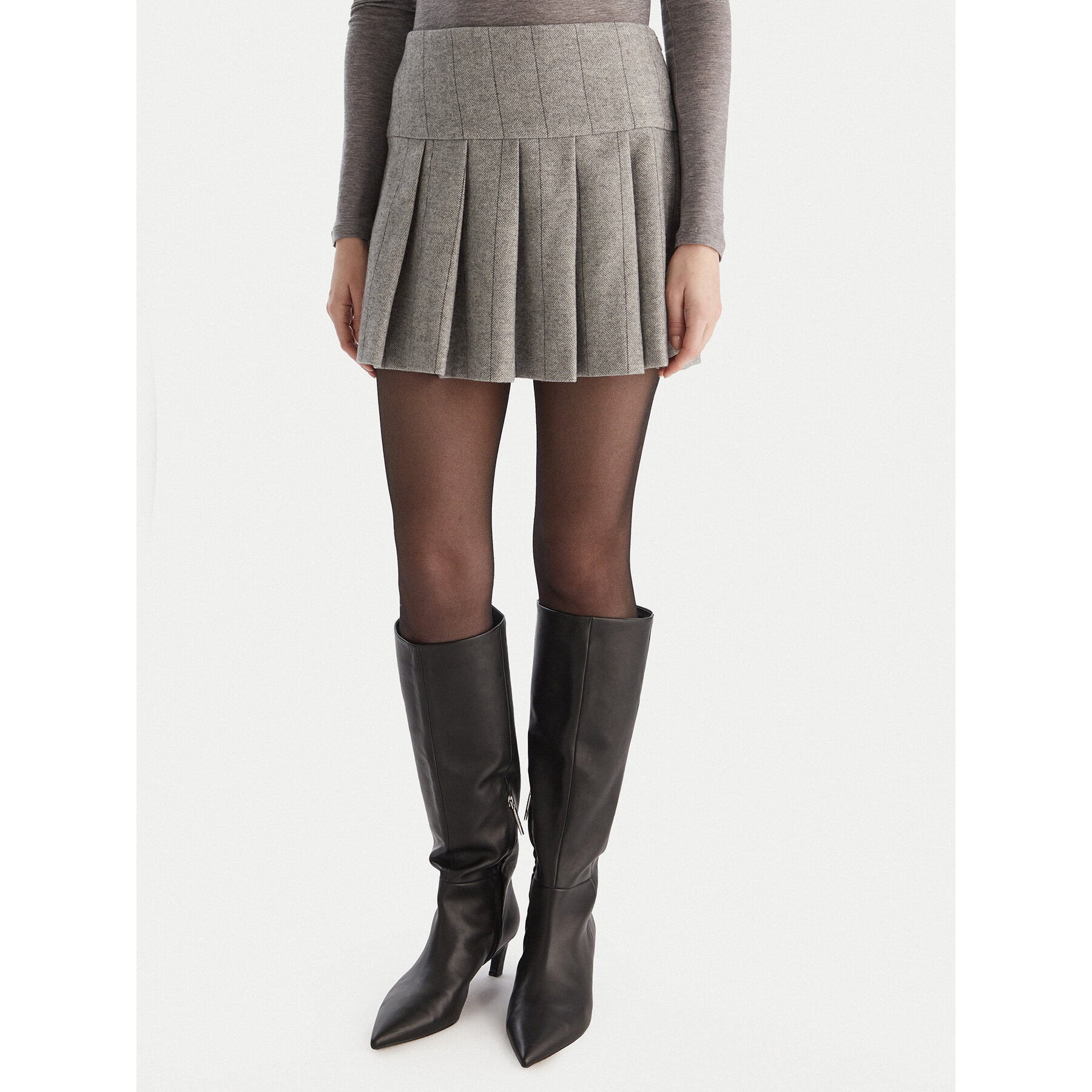 MAX&Co. Spódnica mini Canto 2526106064200 Szary Regular Fit