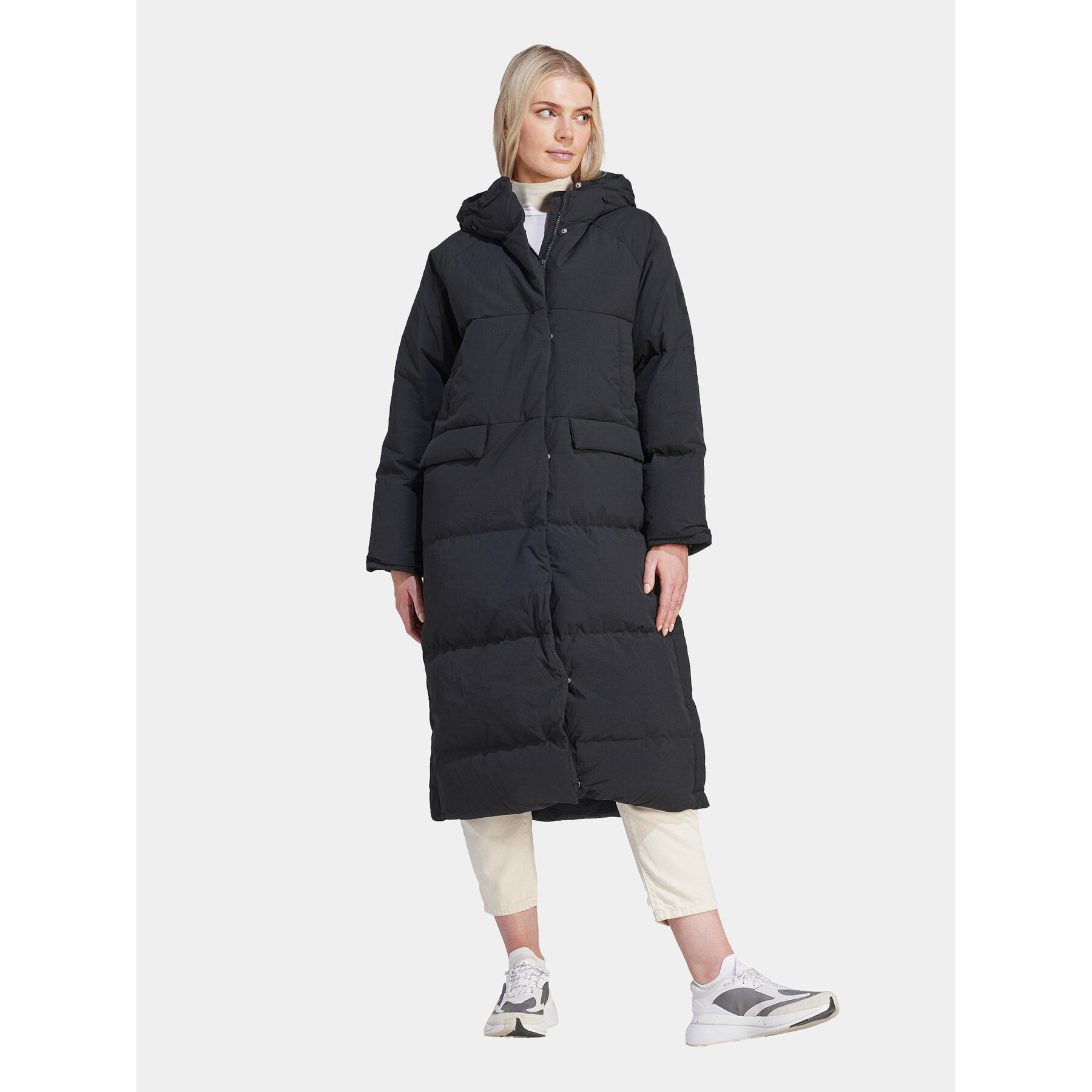 adidas Kurtka puchowa Big Baffle Coat IK3159 Czarny Loose Fit