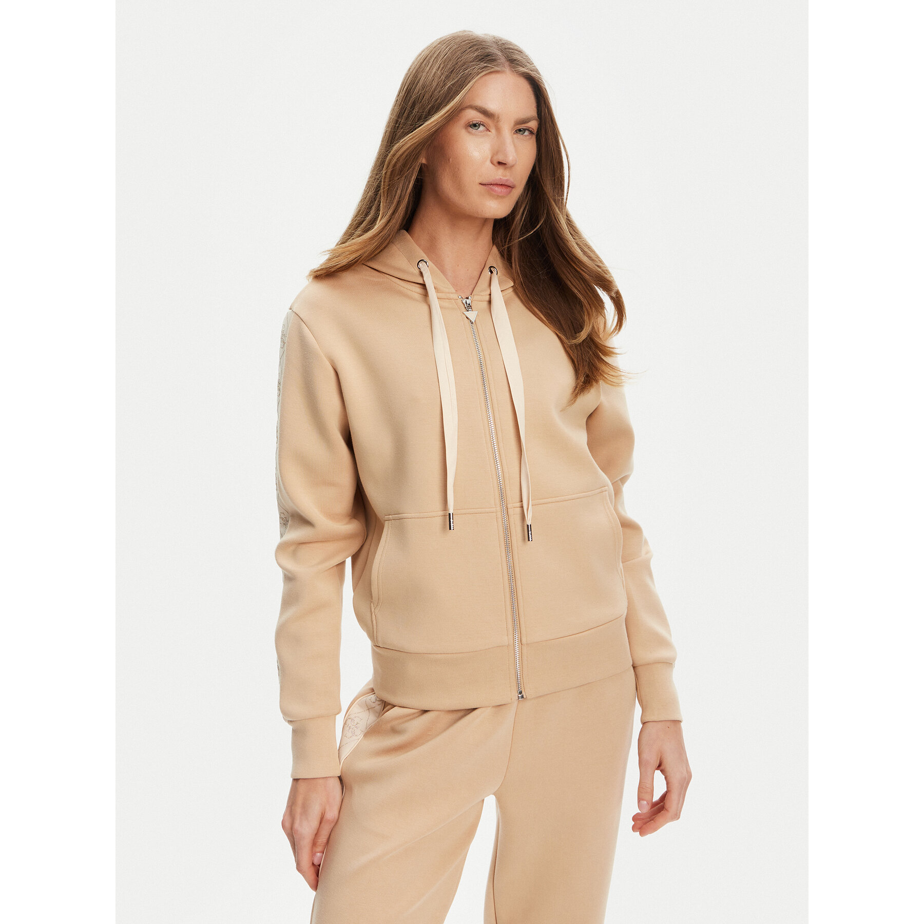 Guess Bluza W5YQ05 KBYE2 Beżowy Regular Fit