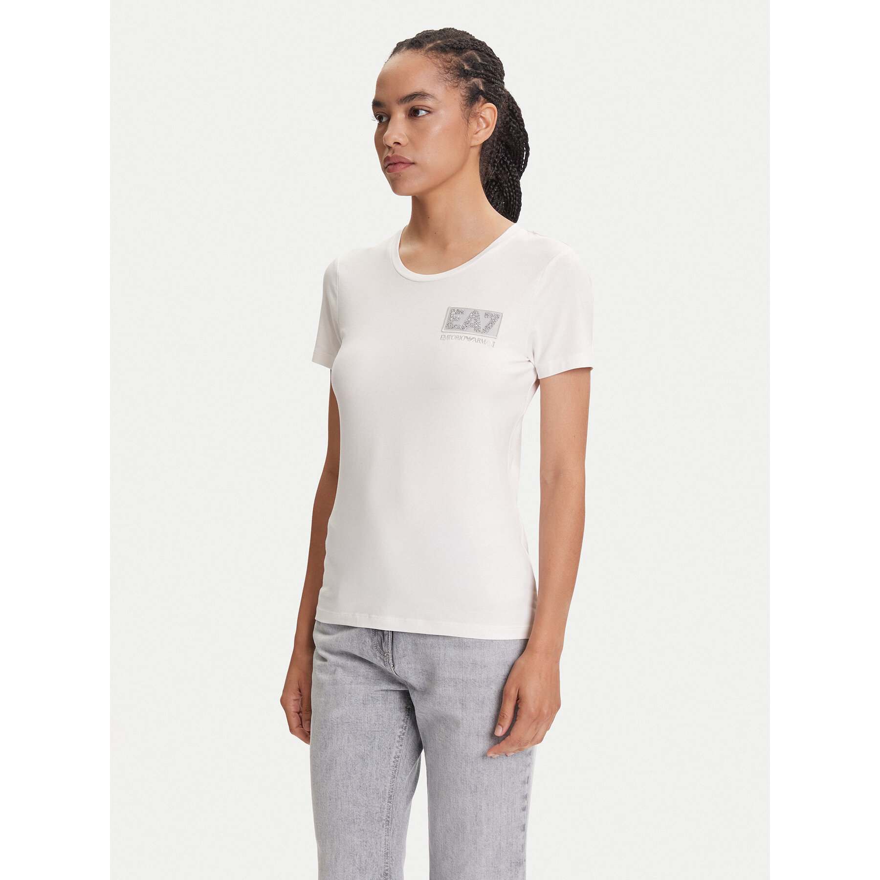EA7 Emporio Armani T-Shirt 7W000492 AF10373 U0005 Écru Regular Fit