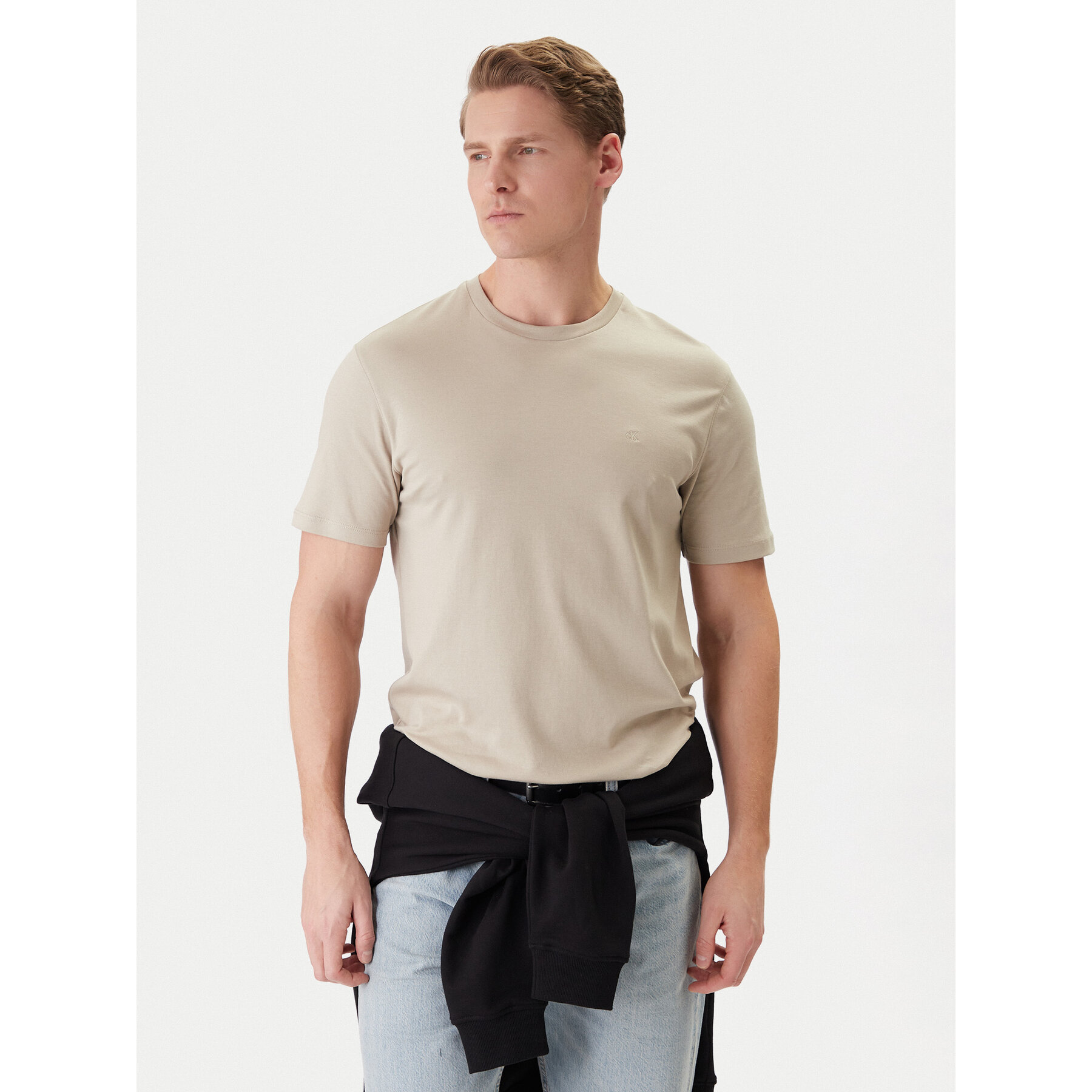 Calvin Klein T-Shirt LV04LB275G Beżowy Regular Fit