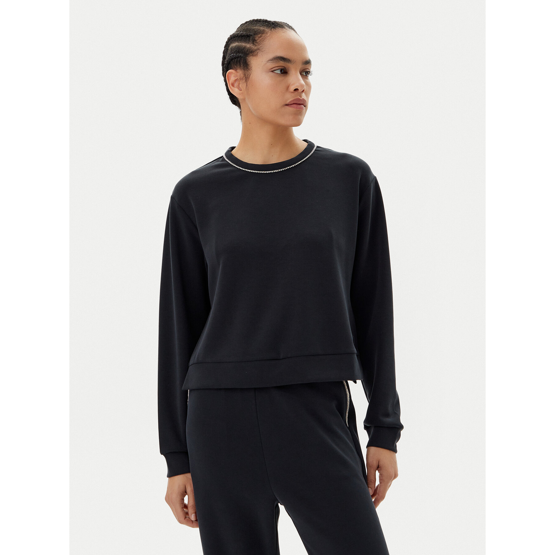 EA7 Emporio Armani Bluza 7W000142 AF12643 UC001 Czarny Loose Fit