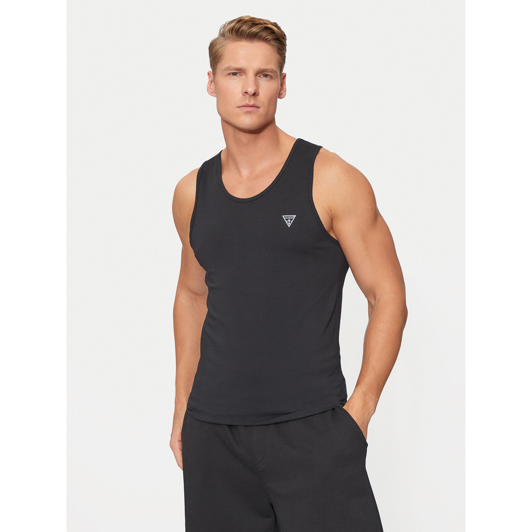 Guess Tank top U97M02 KCD31 Czarny Regular Fit
