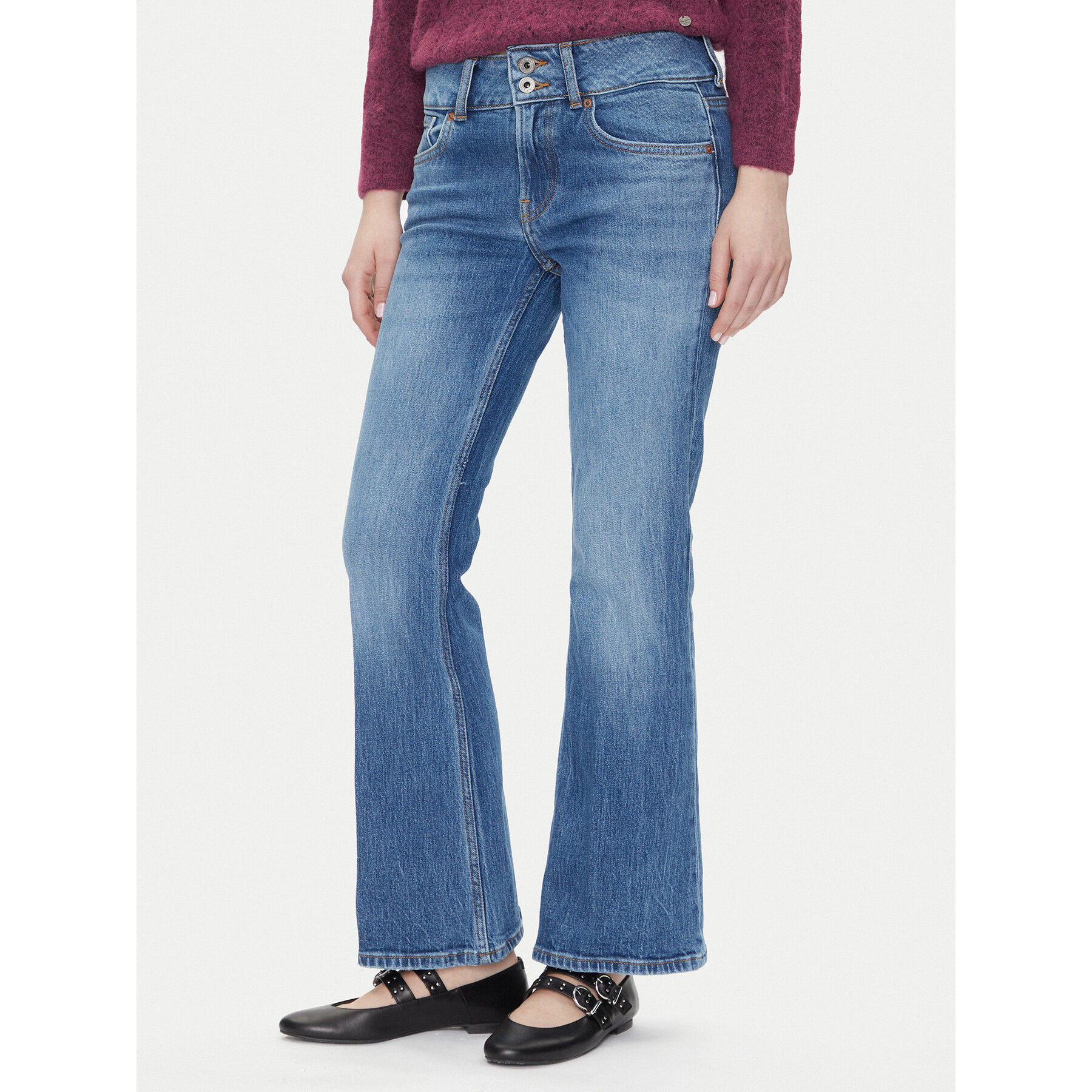 Pepe Jeans Jeansy PL204877 Niebieski Flare Fit