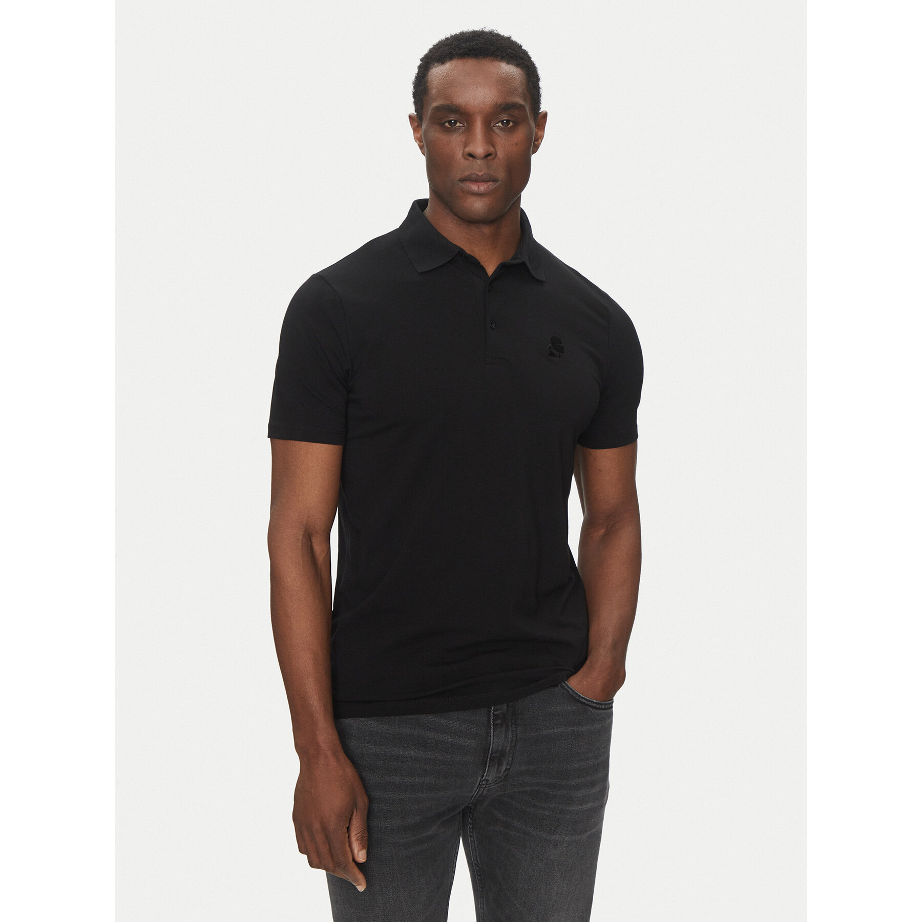 KARL LAGERFELD Polo 745750 500221 Czarny Regular Fit