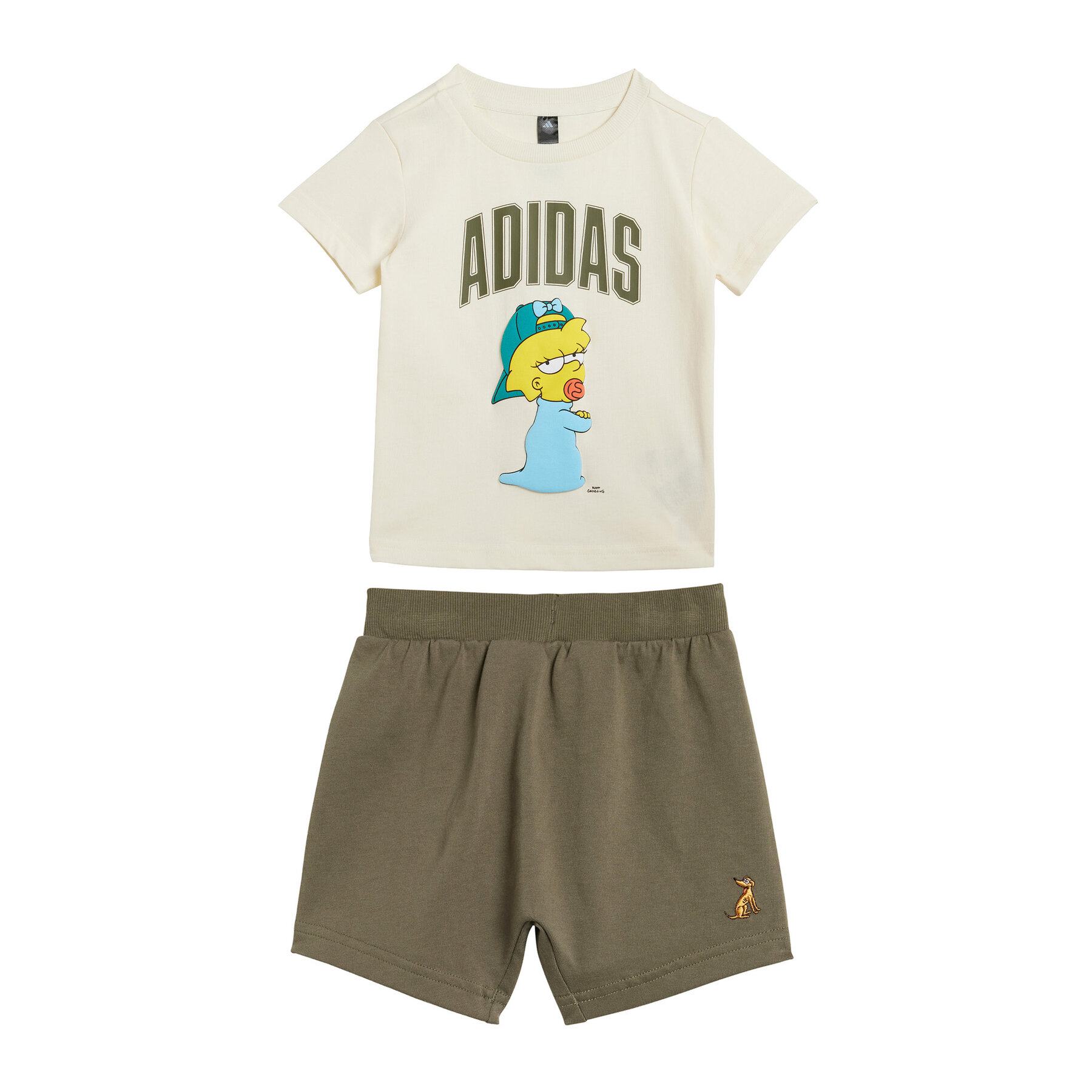 adidas Komplet t-shirt i spodenki The Simpsons JL9174 Beżowy Regular Fit