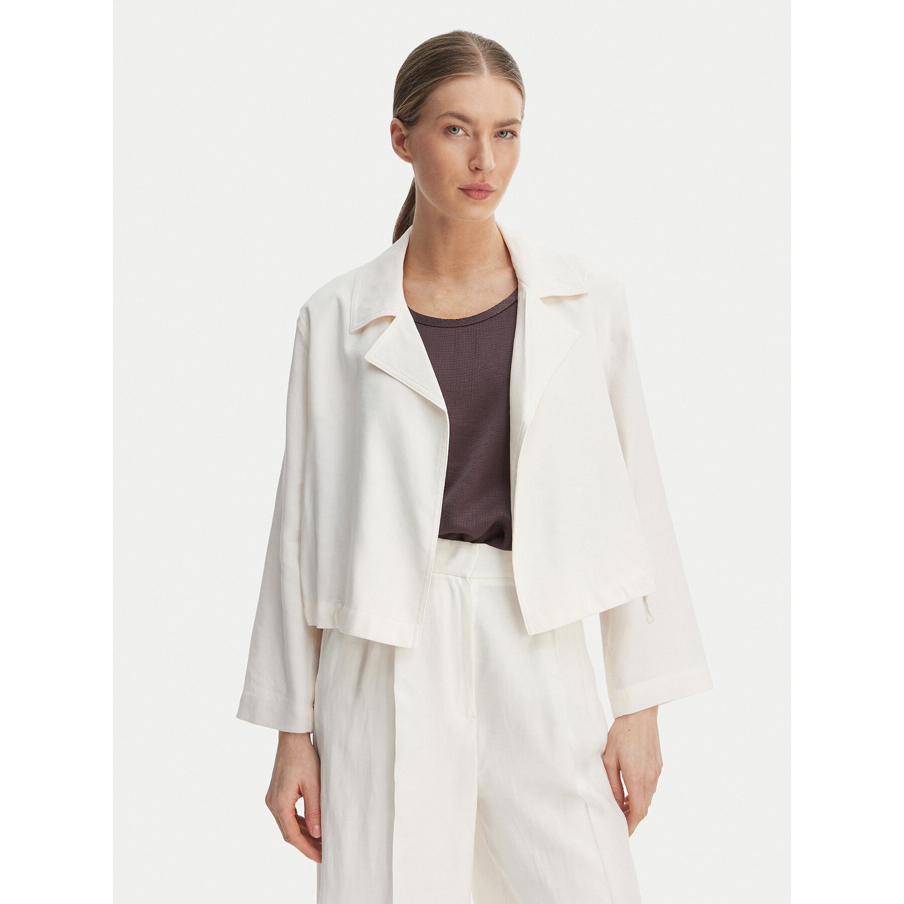 Marella Koszula Palchi 2613041015 Écru Regular Fit