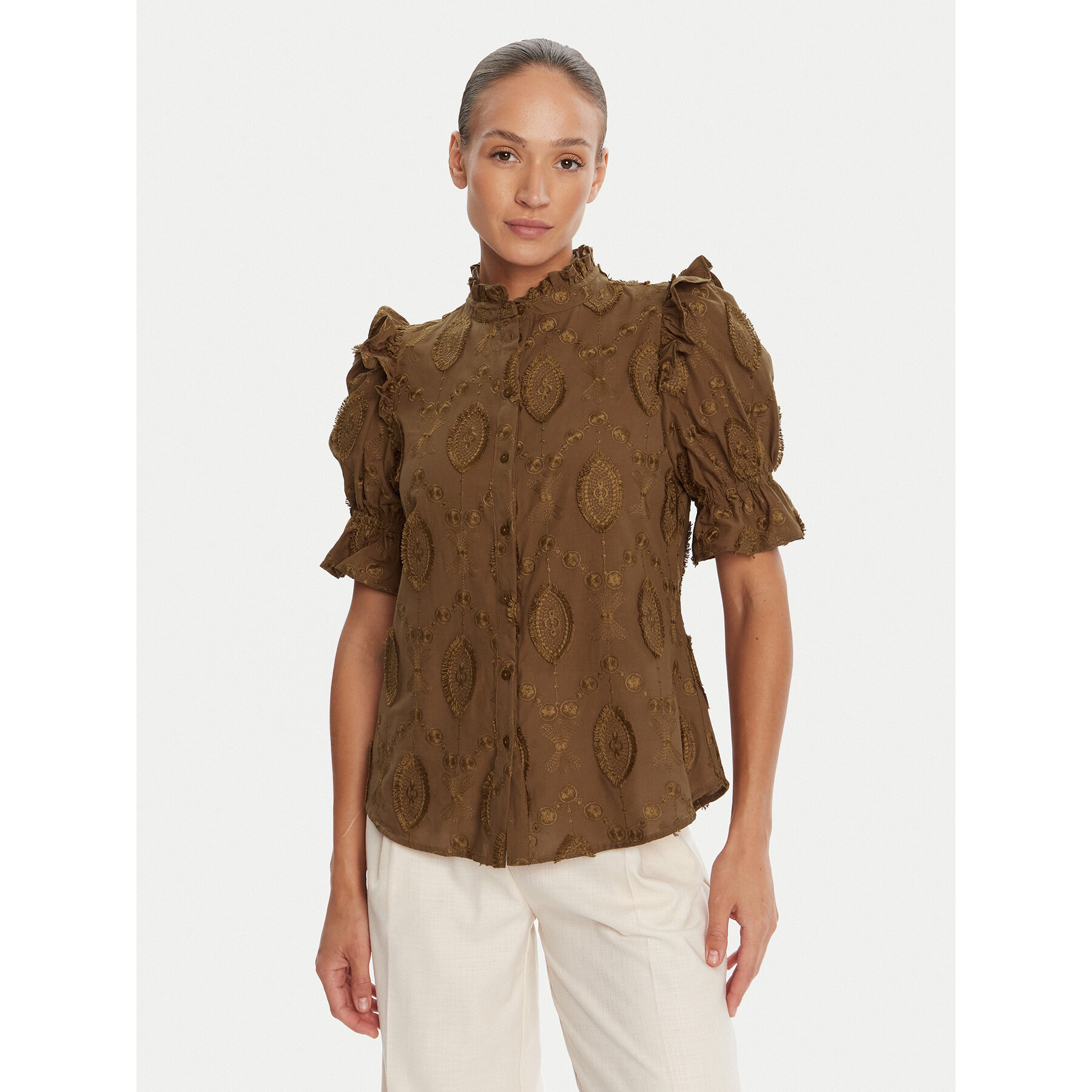 Bruuns Bazaar Bluzka Canterbury Caro BBW4507 Brązowy Regular Fit