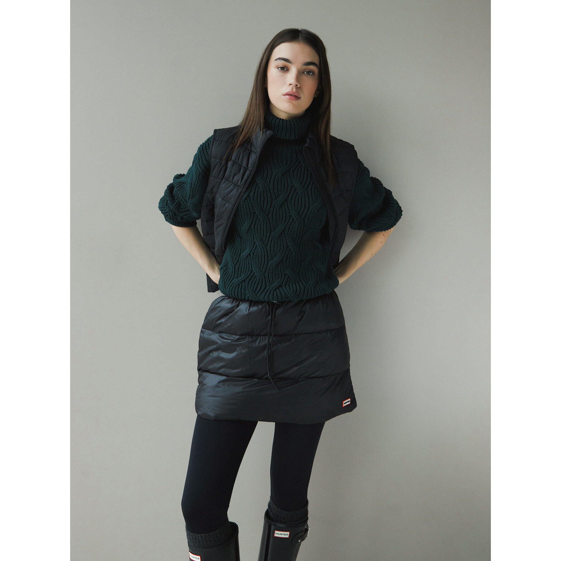 Hunter Spódnica mini HARW0035242 Czarny Regular Fit