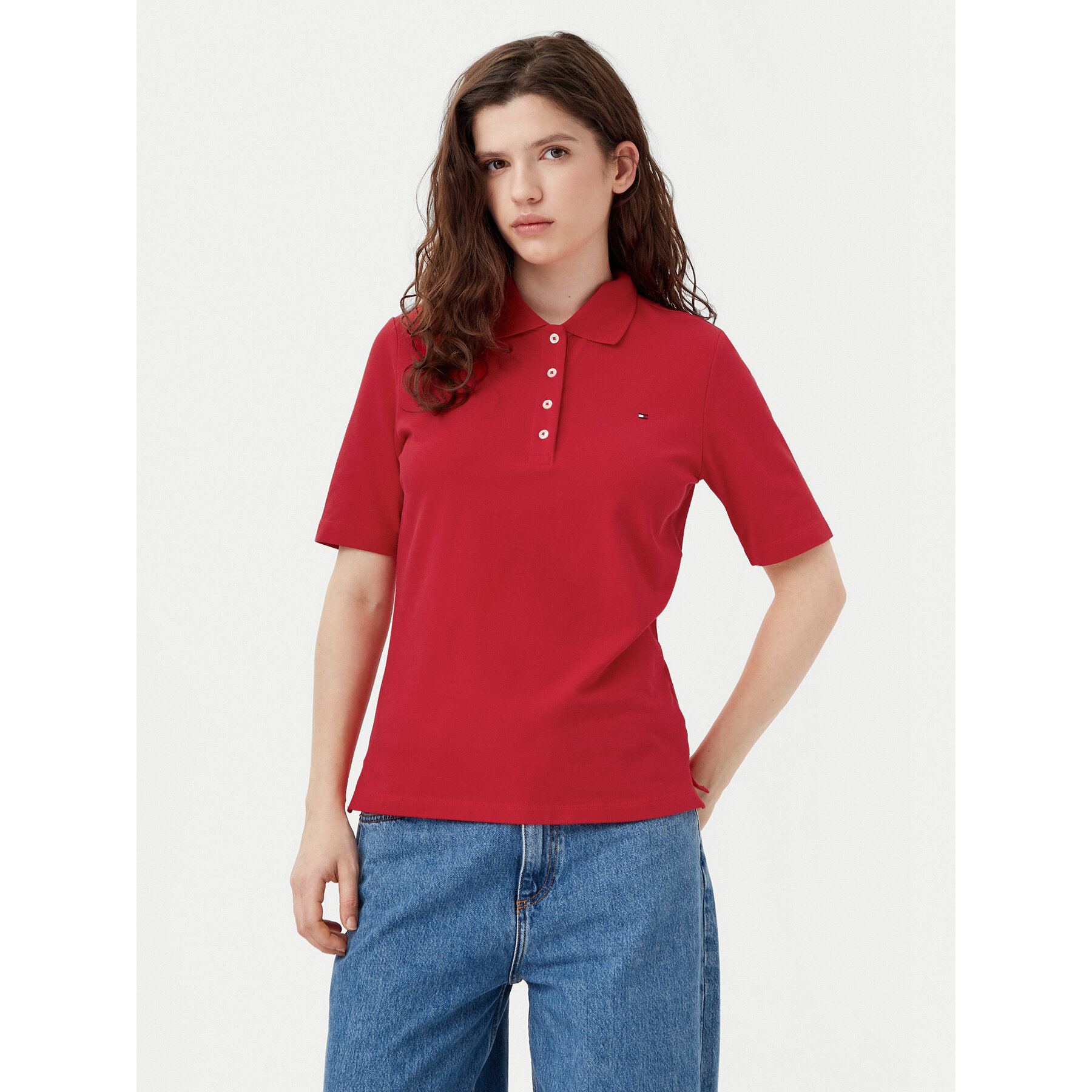 Tommy Hilfiger Polo 1985 WW0WW43224 Czerwony Regular Fit