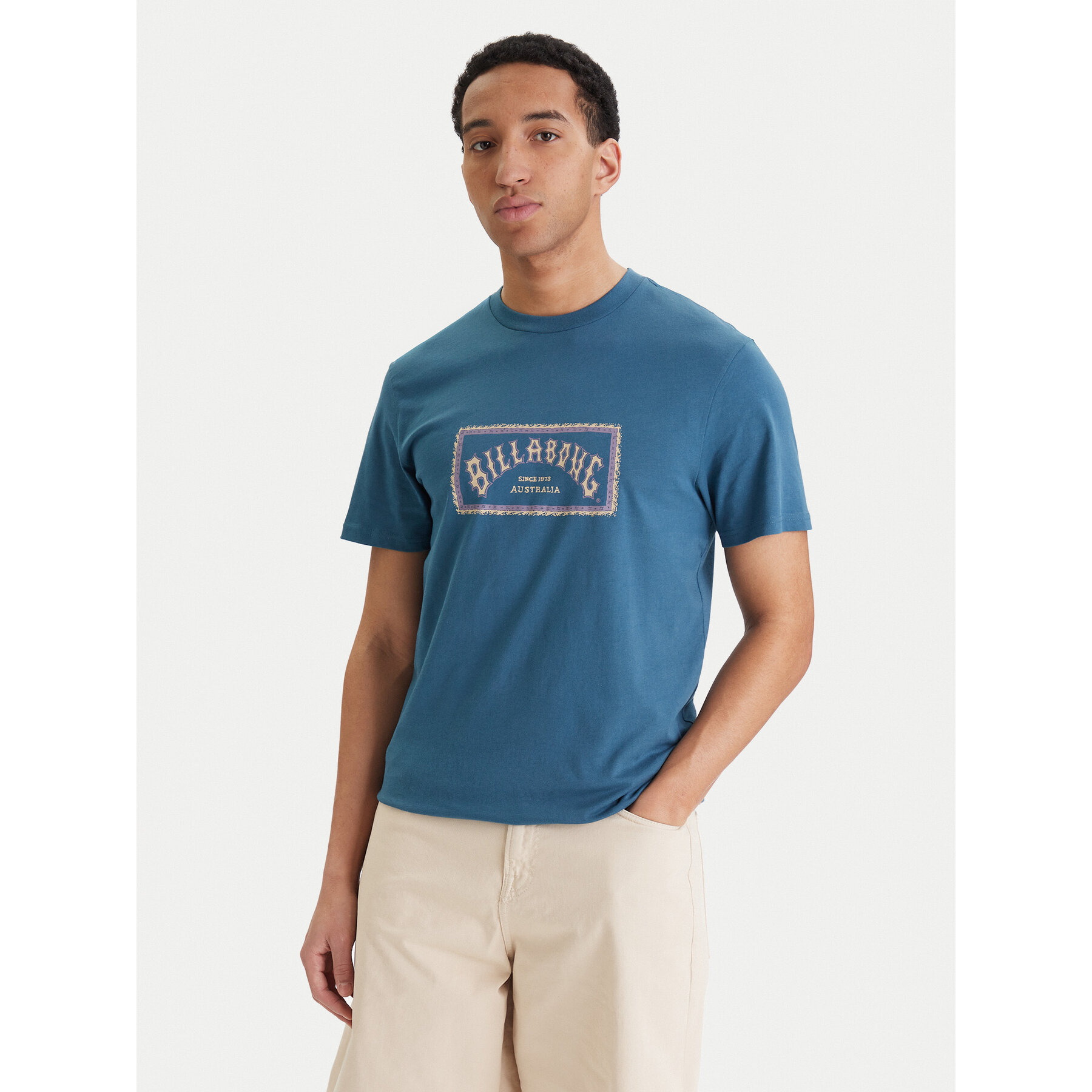 Billabong T-Shirt Arch Frame EBYZT00341 Niebieski Regular Fit