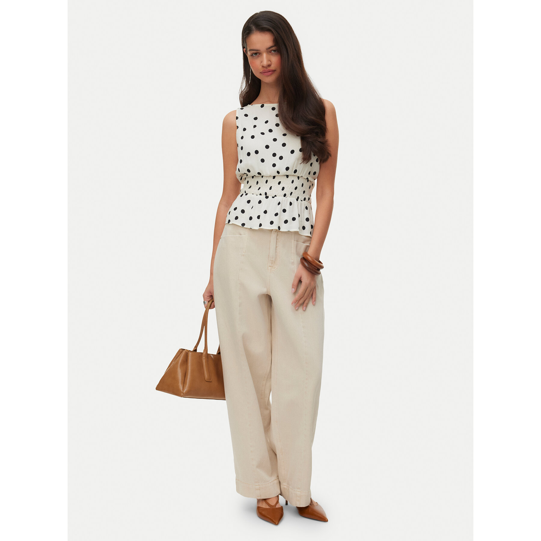 Vero Moda Bluzka Elisa 10347963 Biały Loose Fit