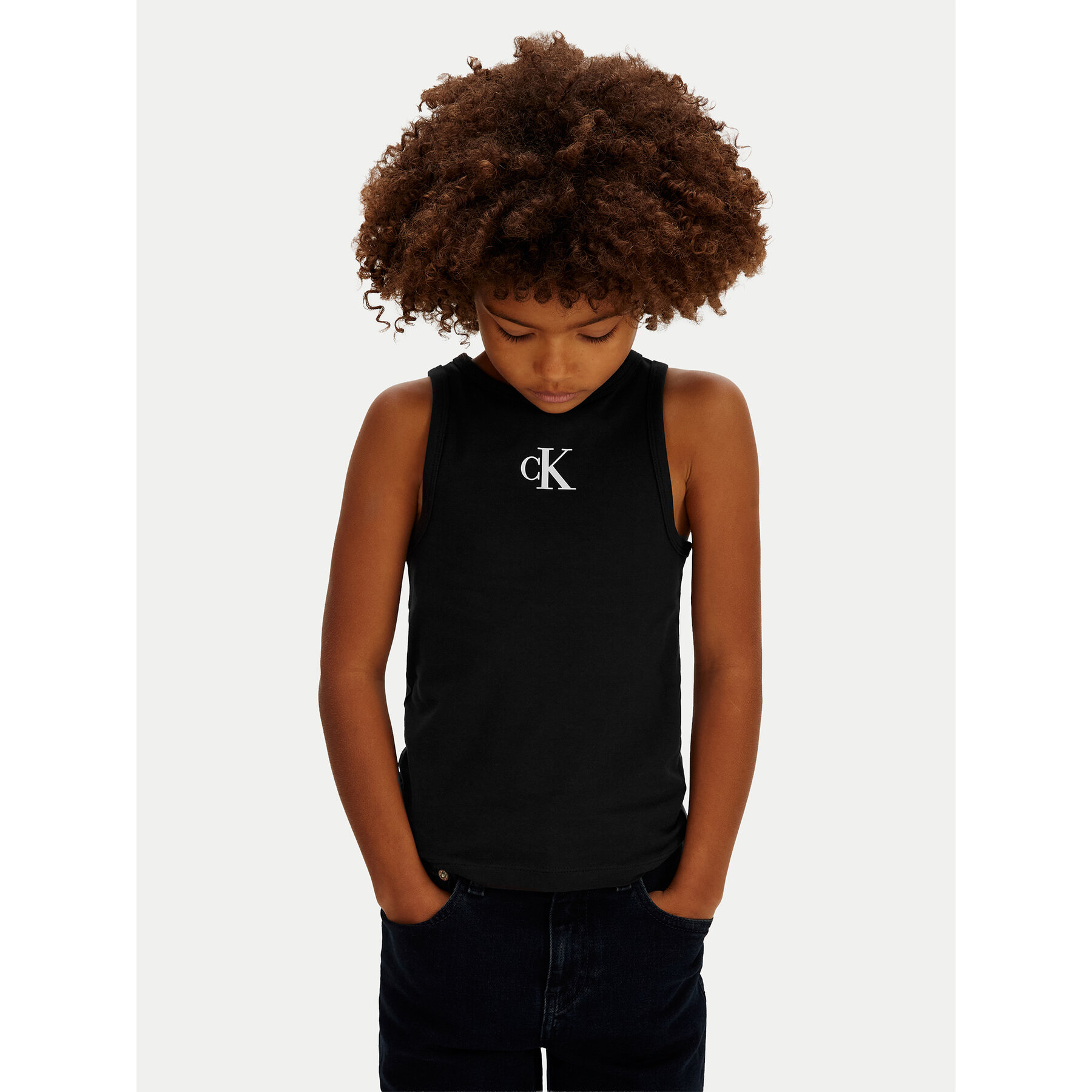 Calvin Klein Jeans Top LVCKSJB10G Czarny Slim Fit
