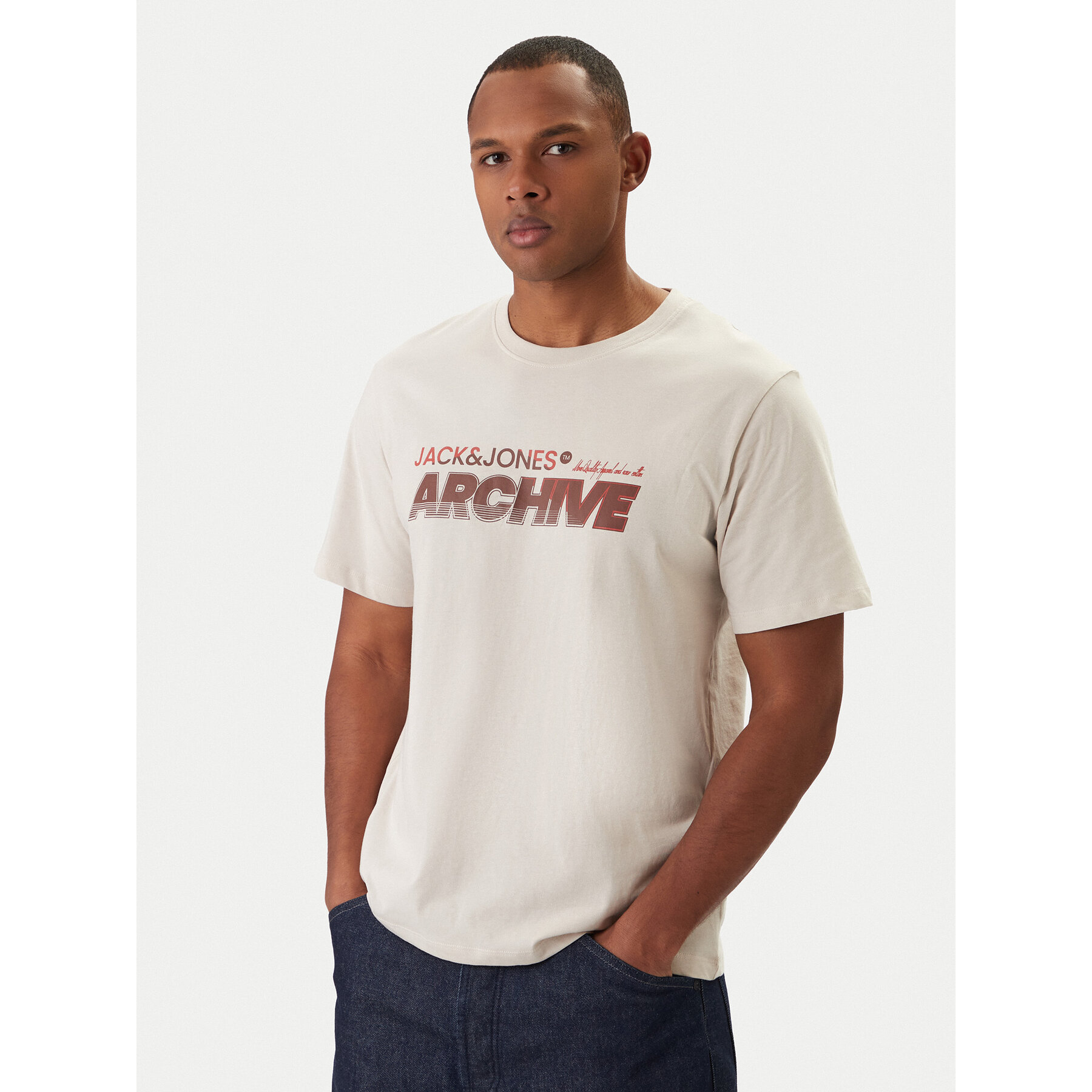 Jack & Jones T-Shirt Brat Tee 12288103 Beżowy Regular Fit