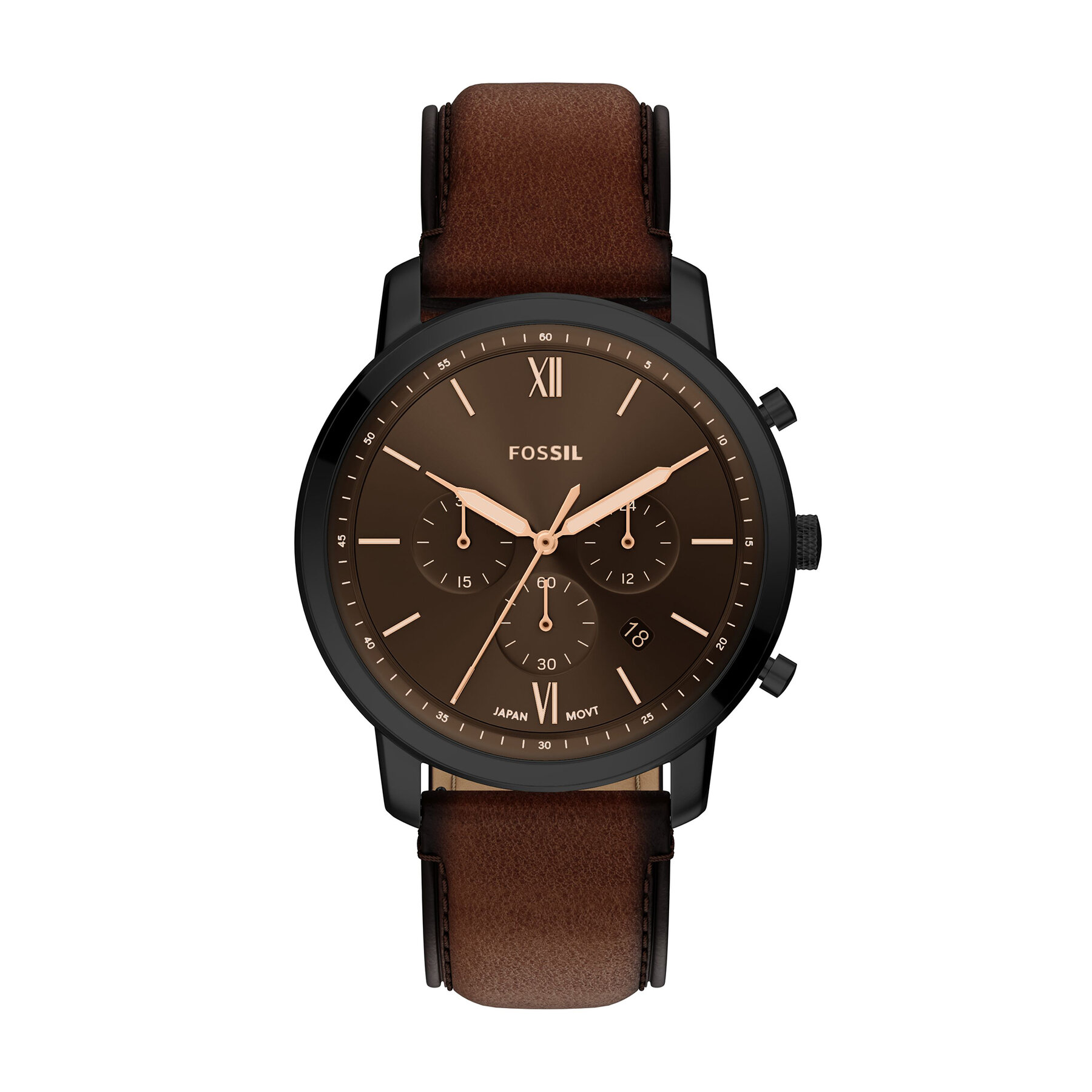Fossil Zegarek Neutra FS6163 Brązowy