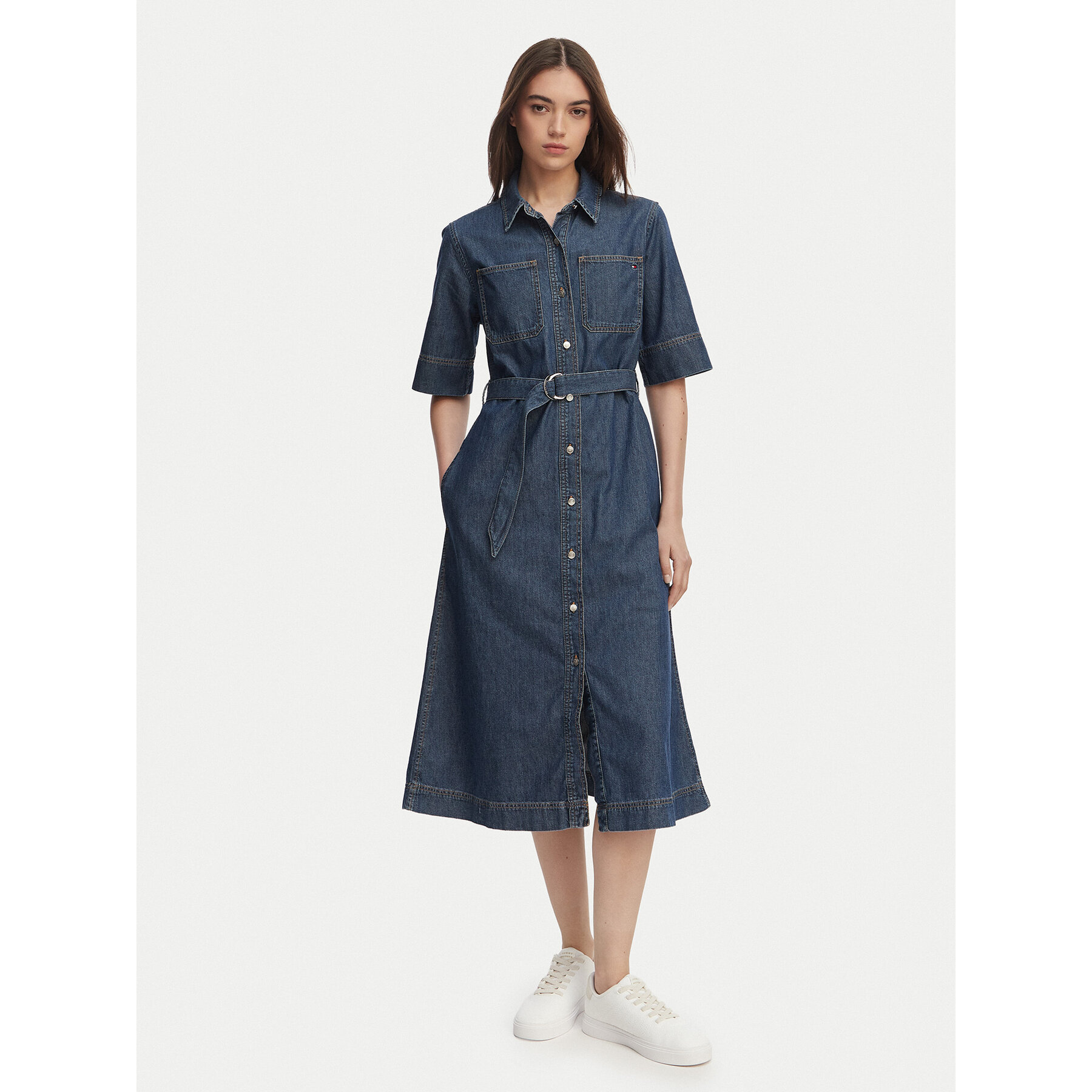 Tommy Hilfiger Sukienka jeansowa WW0WW50622 Niebieski Regular Fit