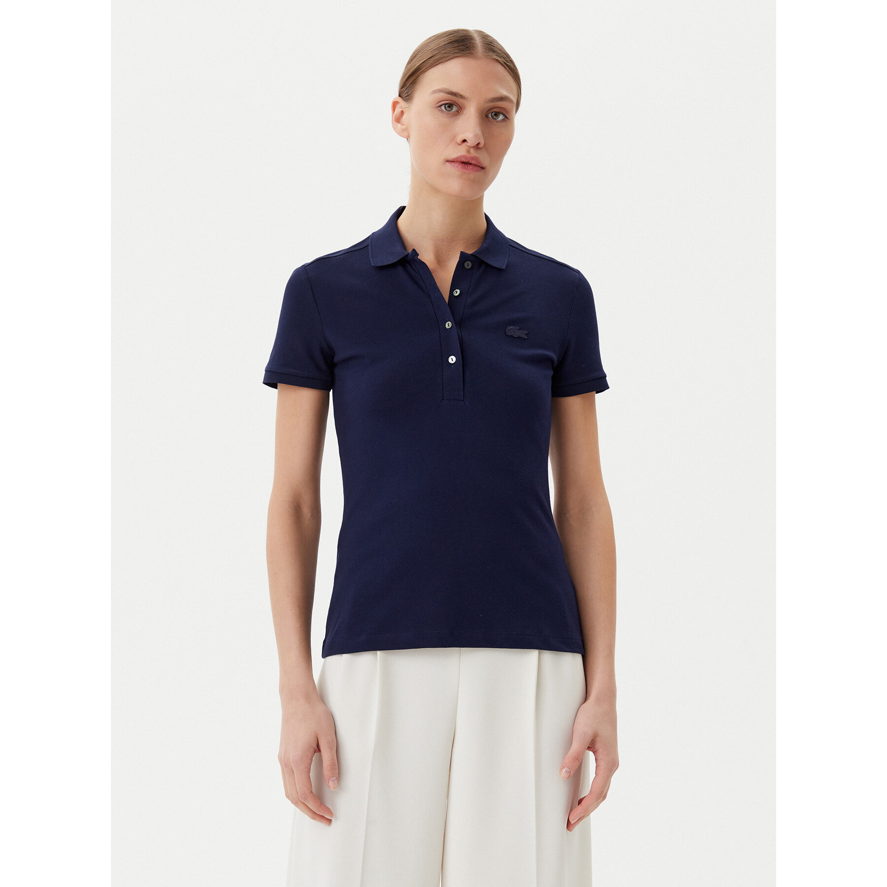 Lacoste Polo PF5462 Granatowy Slim Fit