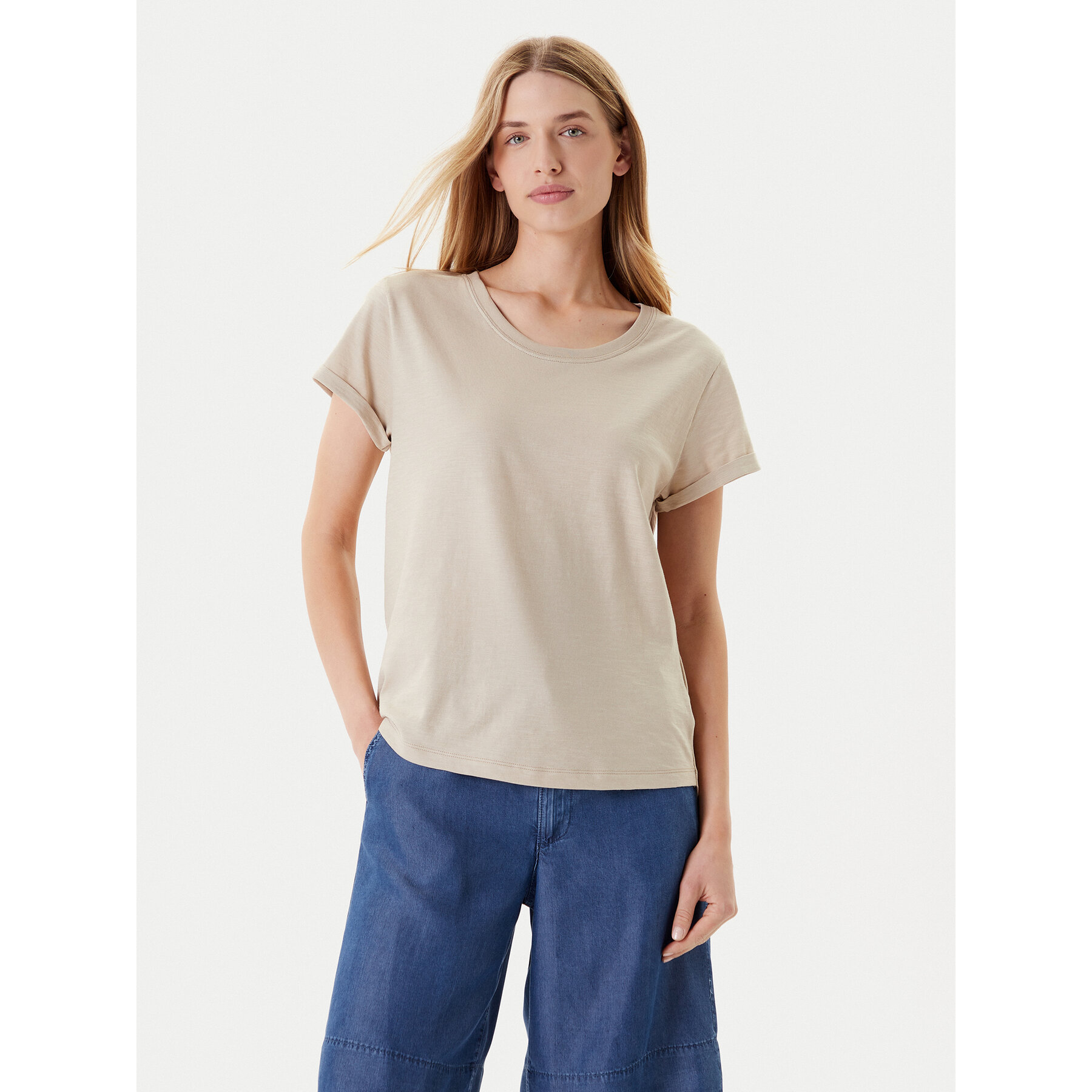 United Colors Of Benetton T-Shirt 3BVXD109F Beżowy Regular Fit