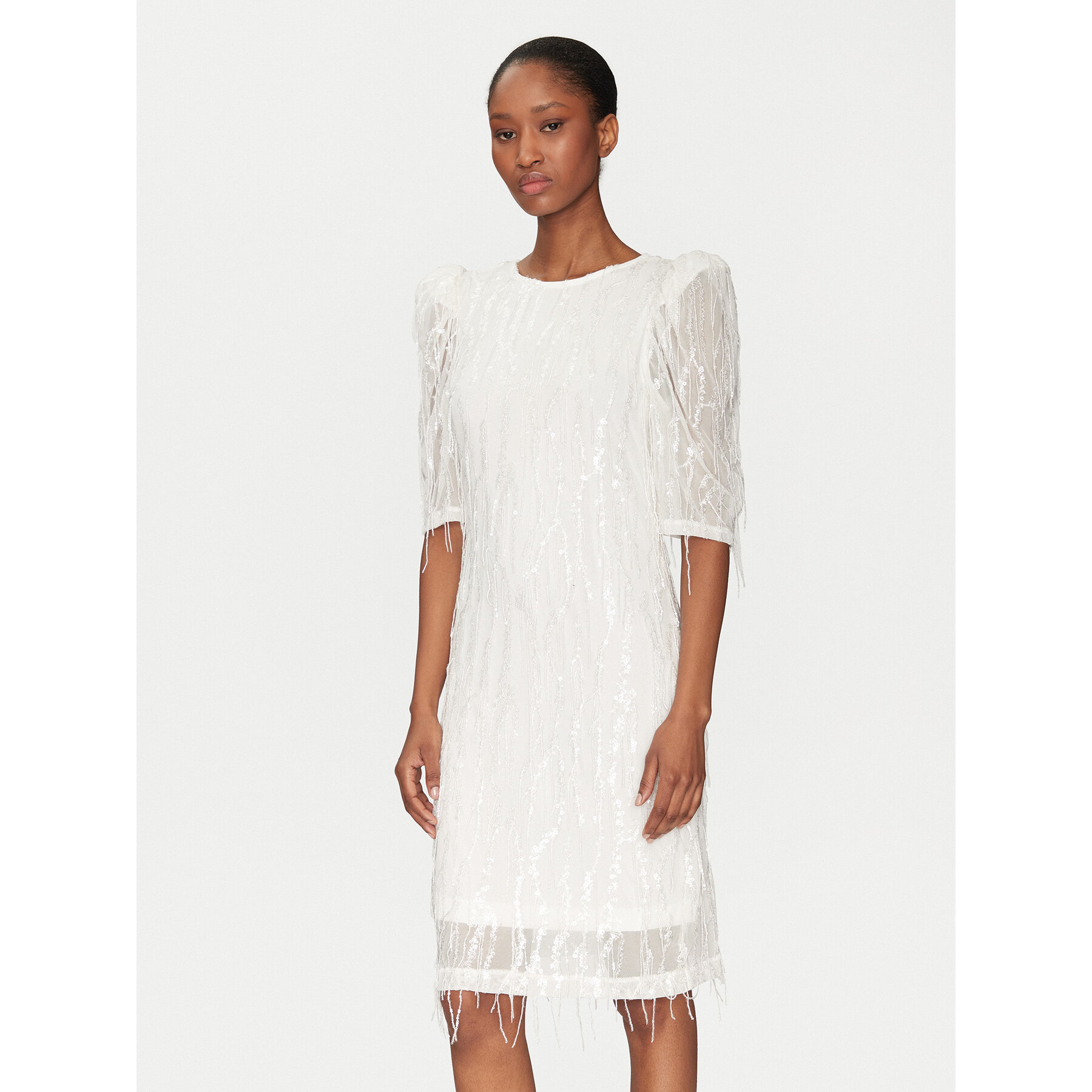 YAS Sukienka koktajlowa Bolina 26036529 Biały Slim Fit