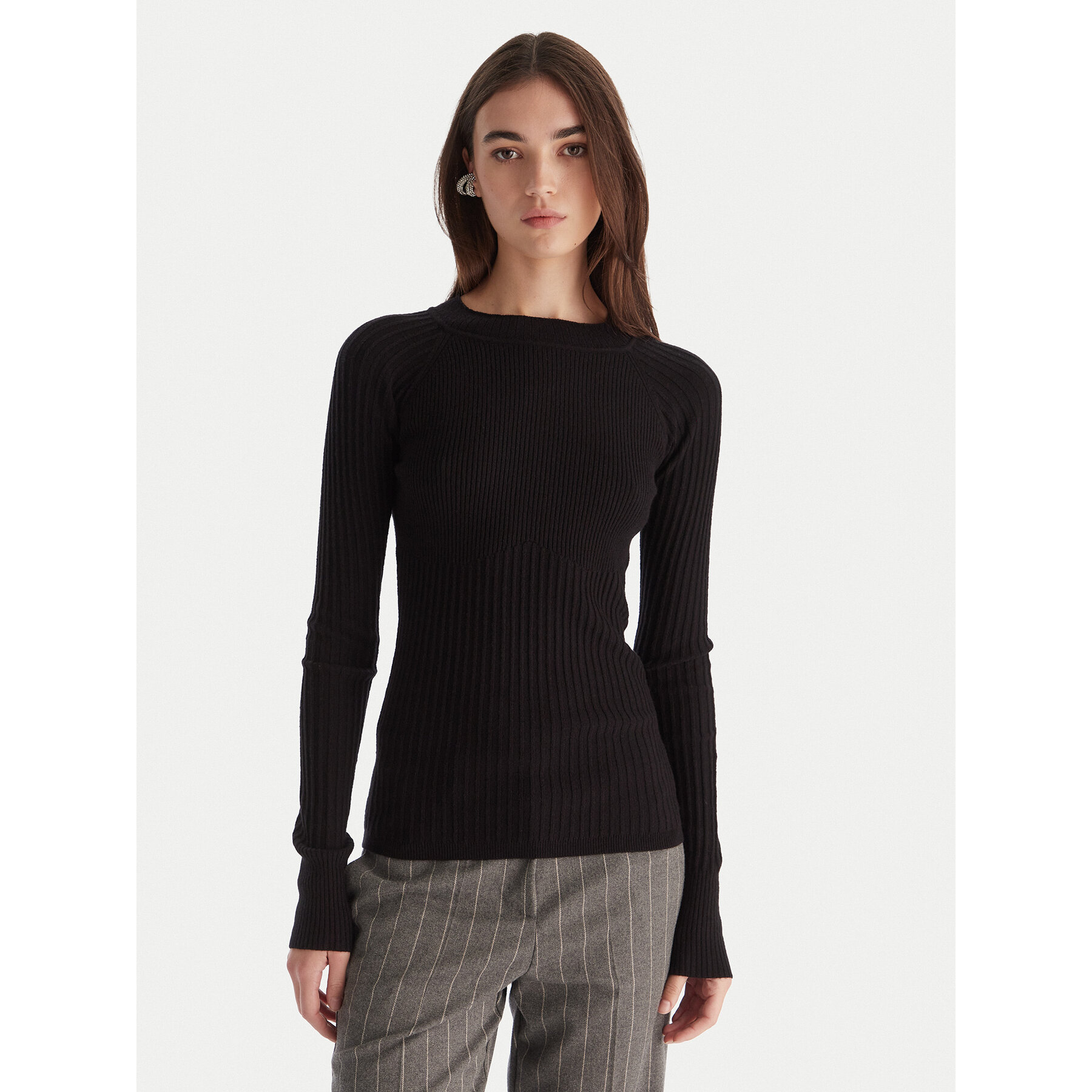 Patrizia Pepe Sweter 2K0337/K7S0-K103 Czarny Slim Fit