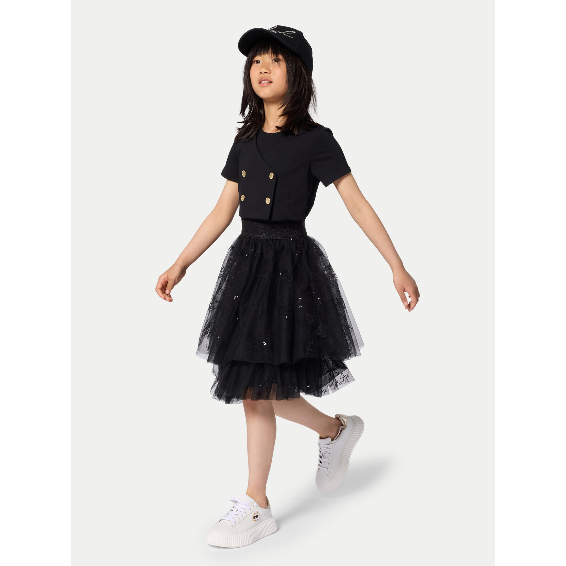 Karl Lagerfeld Kids Sukienka codzienna Z31142 D Czarny Regular Fit
