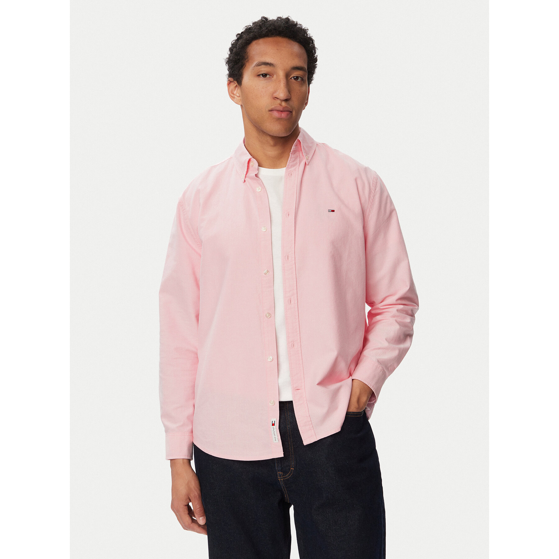 Tommy Jeans Koszula Oxford DM0DM21298 Różowy jasny Regular Fit