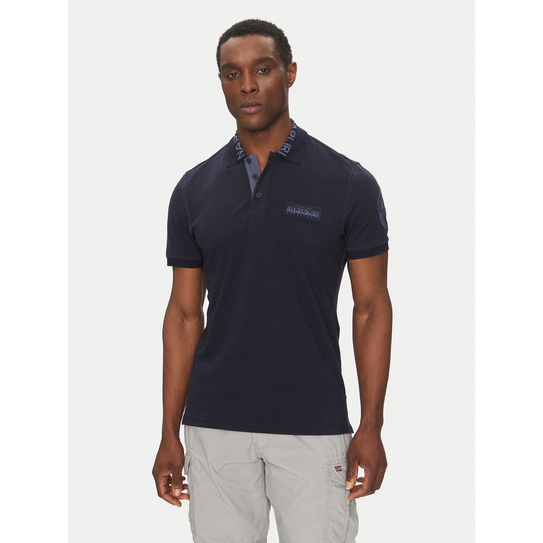 Napapijri Polo E-Amundsen NP0A4IN9 Granatowy Regular Fit