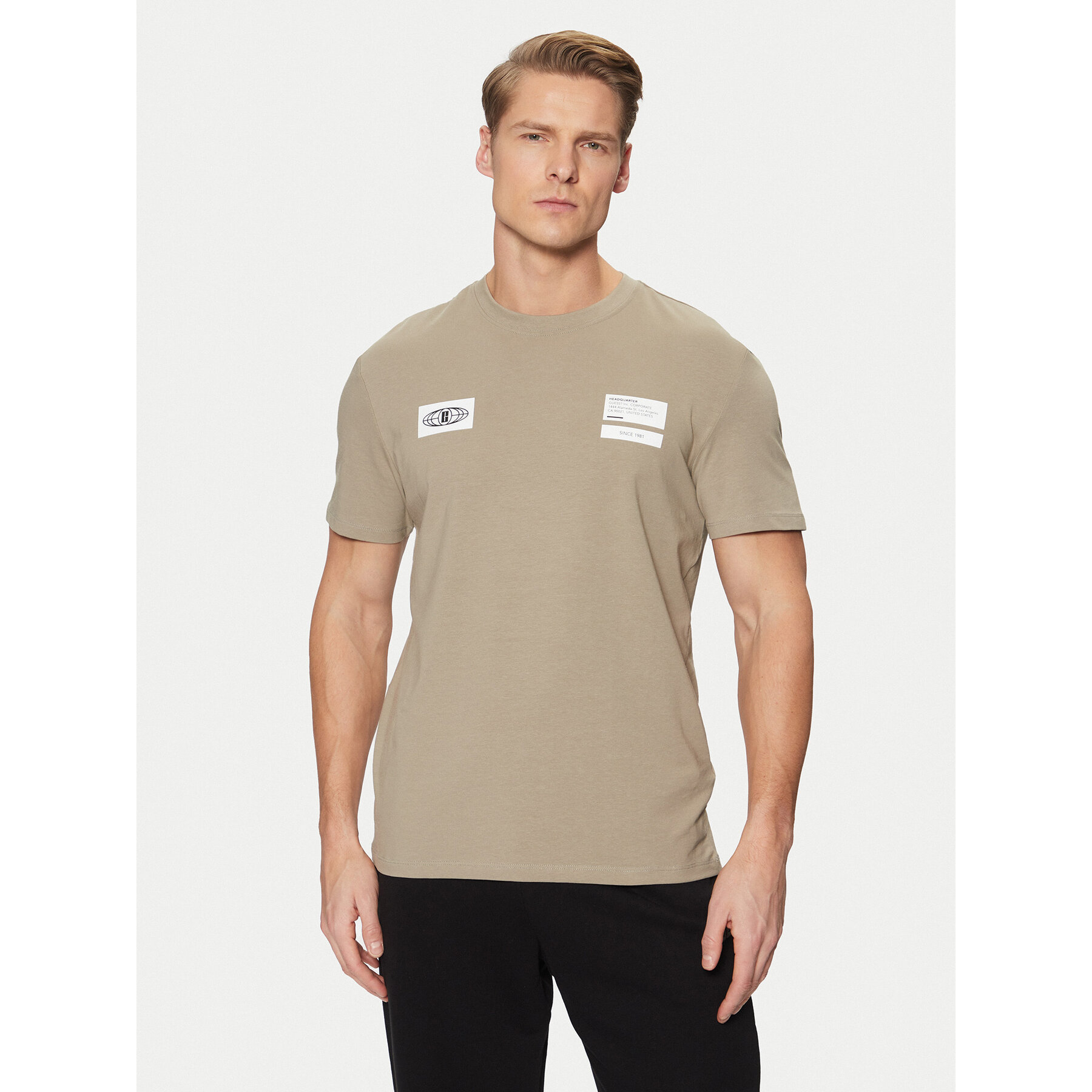 Guess T-Shirt Z5RI14 J1314 Beżowy Regular Fit
