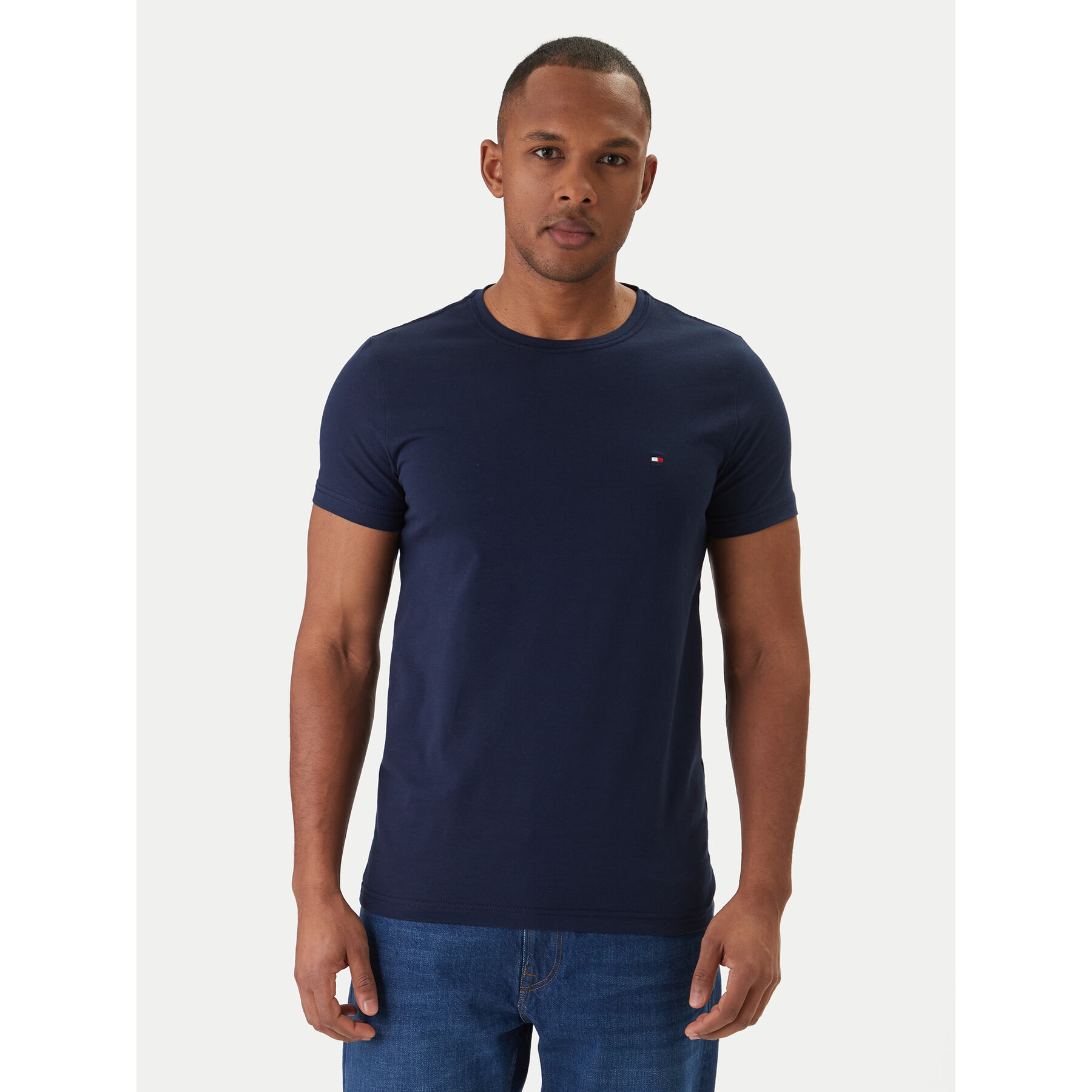 Tommy Hilfiger T-Shirt MW0MW10800 Granatowy Slim Fit