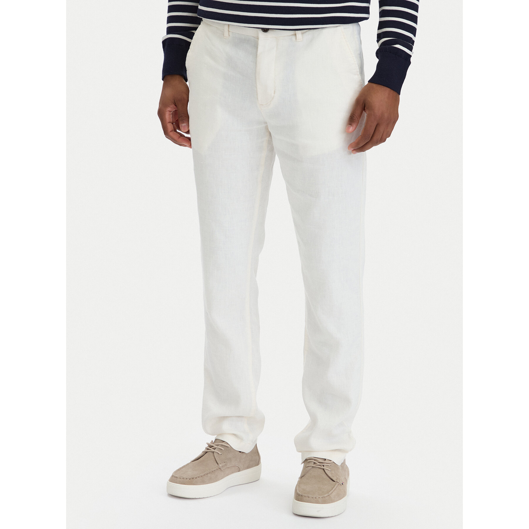 Tommy Hilfiger Chinosy Denton MW0MW42337 Biały Straight Fit