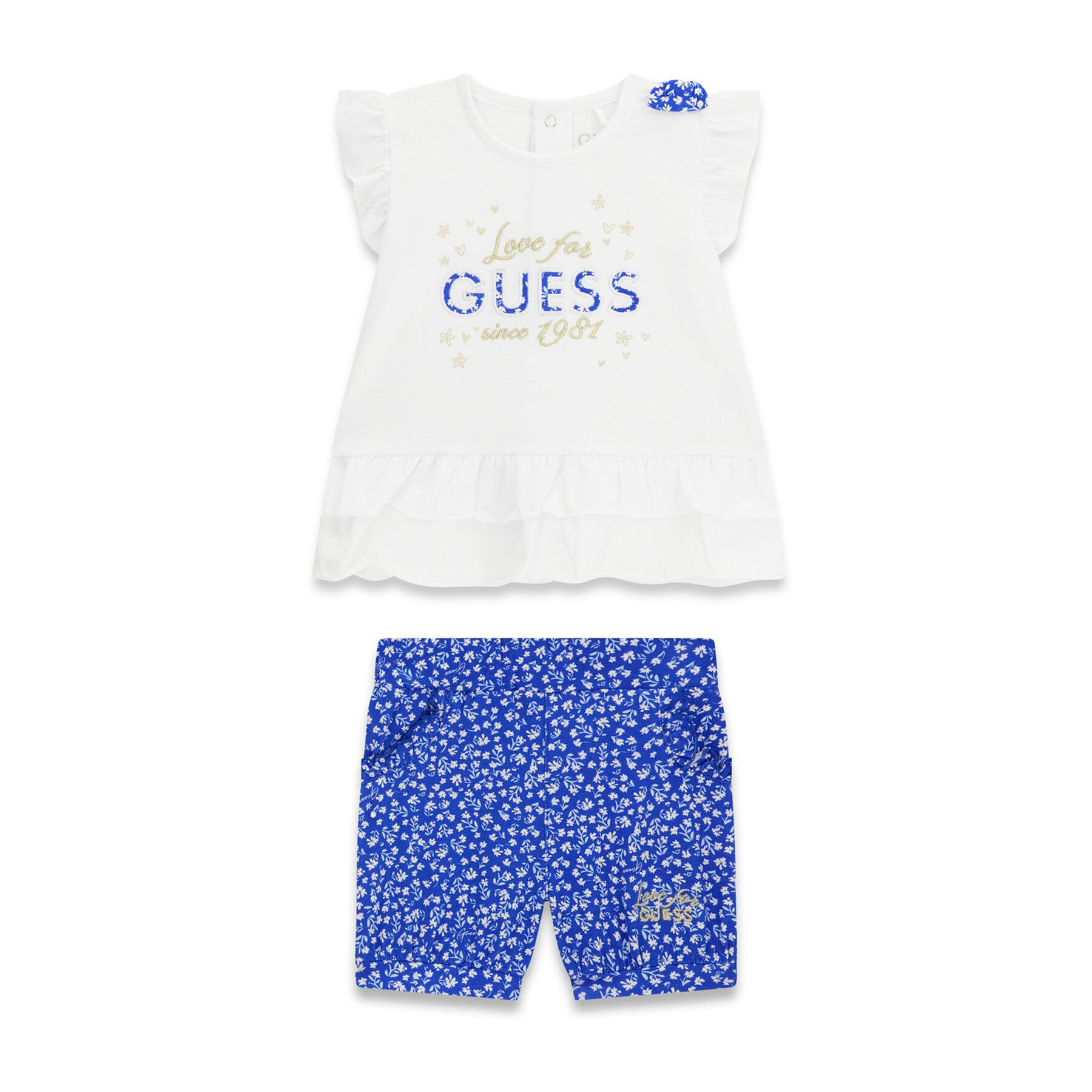 Guess Komplet t-shirt i spodenki A6GG04 K6YW4 Niebieski Regular Fit