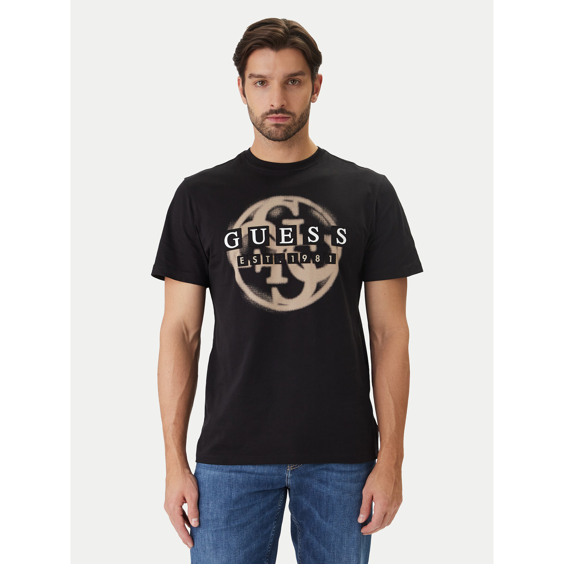 Guess T-Shirt M6GI09 K2989 Czarny Regular Fit