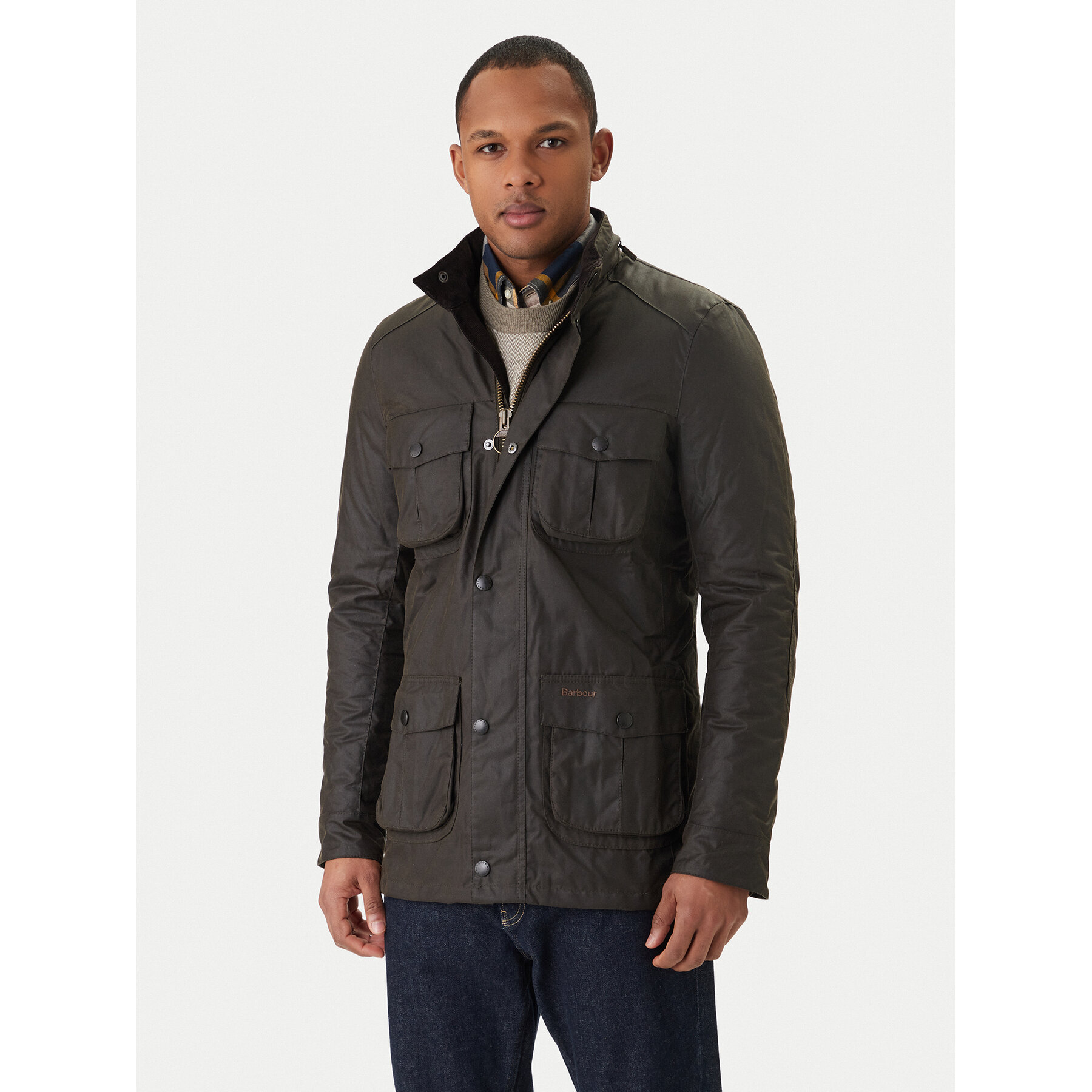 Barbour Kurtka przejściowa Corbridge MWX0340OL71 Zielony Tailored Fit