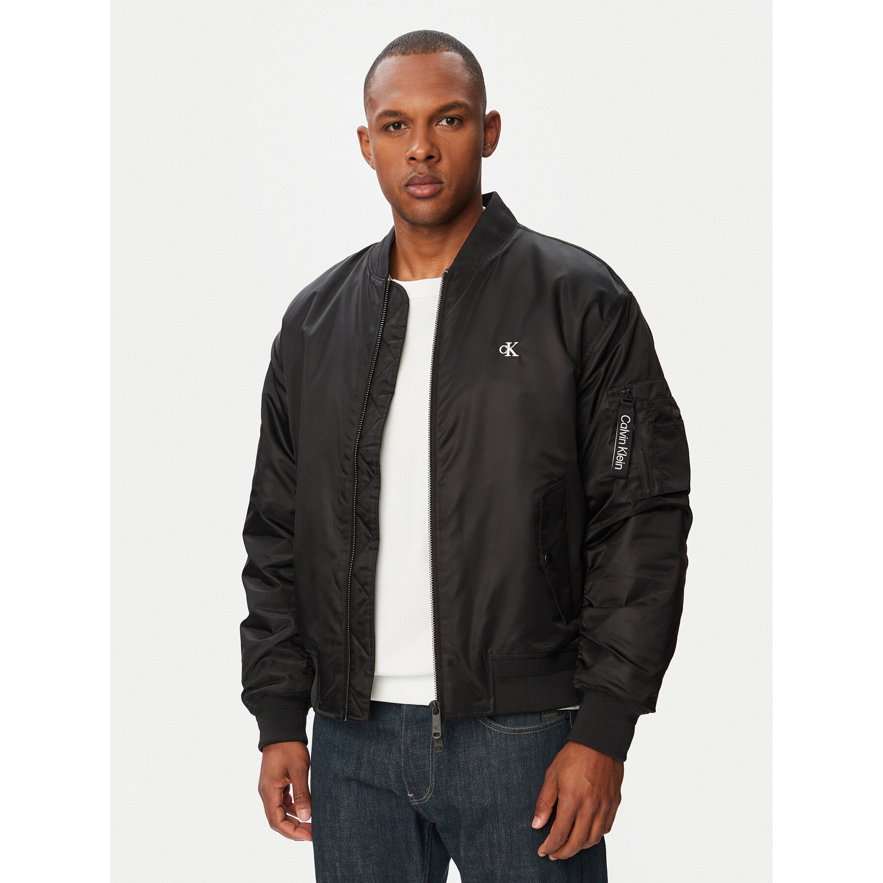 Calvin Klein Jeans Kurtka bomber LV04RG505G Czarny Regular Fit