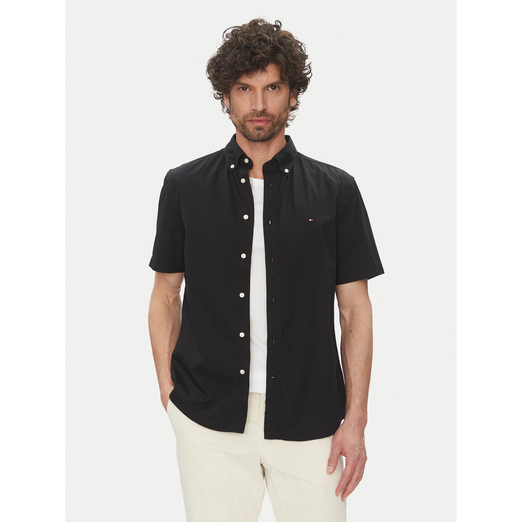 Tommy Hilfiger Koszula MW0MW37584 Czarny Regular Fit