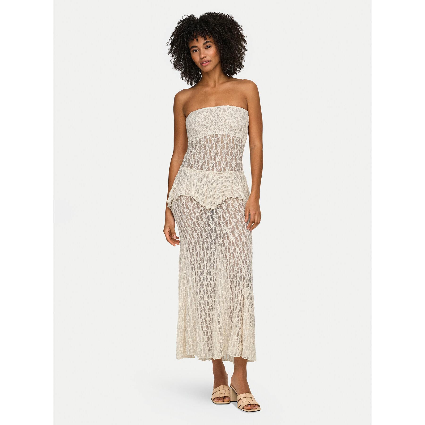 ONLY Spódnica maxi Aya 15375833 Brązowy ciemny Regular Fit